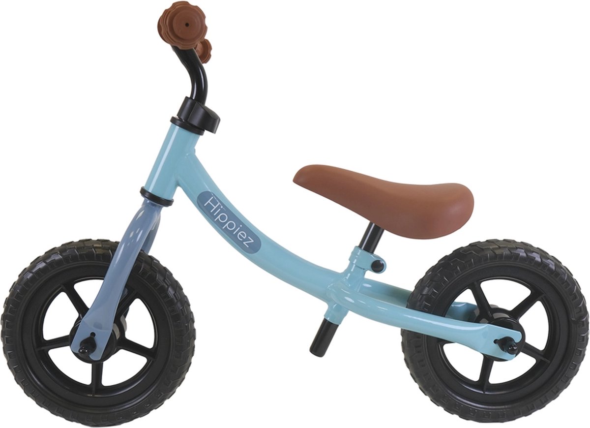 Hippiez Metalen Loopfiets Worker Old Blue vanaf 2 jaar - Blauwe Loop Fiets - Verstelbaar Zadel en Stuur - Voor Jongens - Compact en Veilig - Lage Instap (8720908930200)