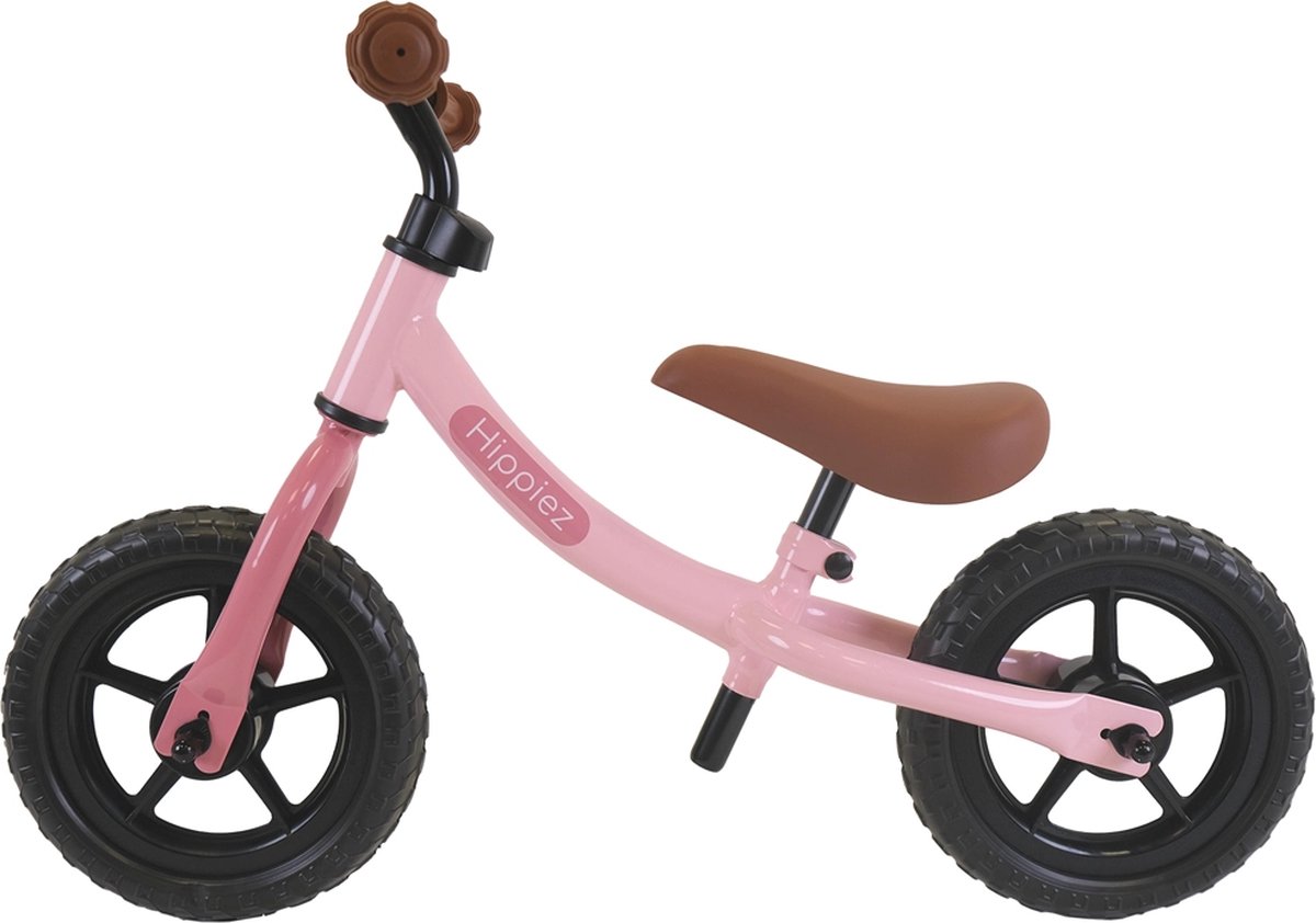 Hippiez Metalen Loopfiets Worker Old Pink vanaf 2 jaar - Roze Loop Fiets - Verstelbaar Zadel en Stuur - Voor Meisjes - Compact en Veilig - Lage Instap (8720908930194)