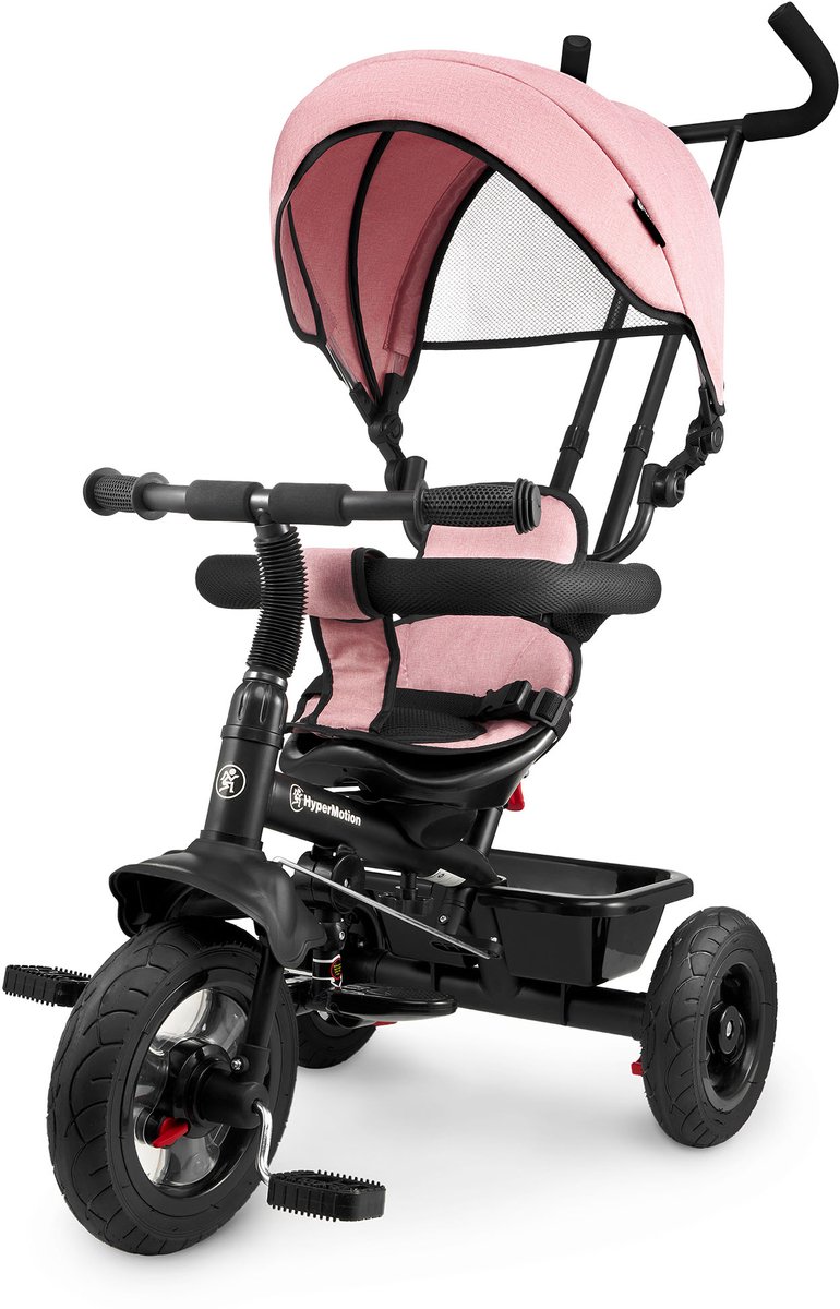 HyperMotion Kinderdriewieler van 1 Jaar, tot 20 kg, Kinderfietsen, 1-4 Jaar, Peuterfiets met Duwstuur, Baby Peuterfiets, Driewieler, Ouderhandvat, eerste Fiets, Roze (5900168935709)