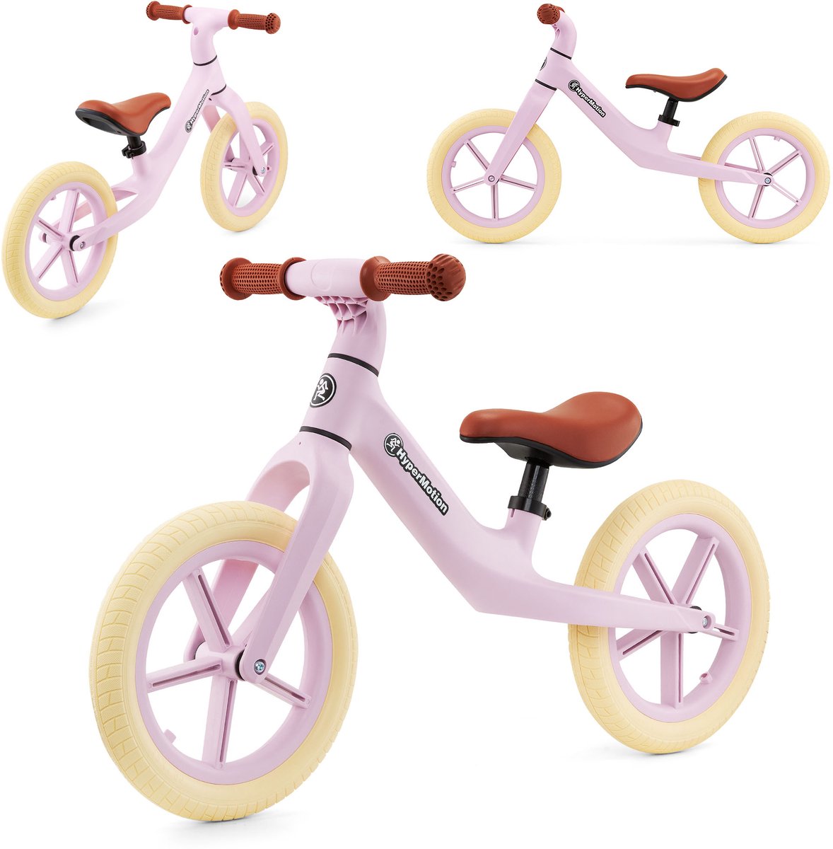 HyperMotion Loopfiets Marcelo - Lichtgewicht en Stevig, Verstelbaar Zadel, Retro PU-Wielen - Vanaf 18 Maanden, Roze (5900168938779)