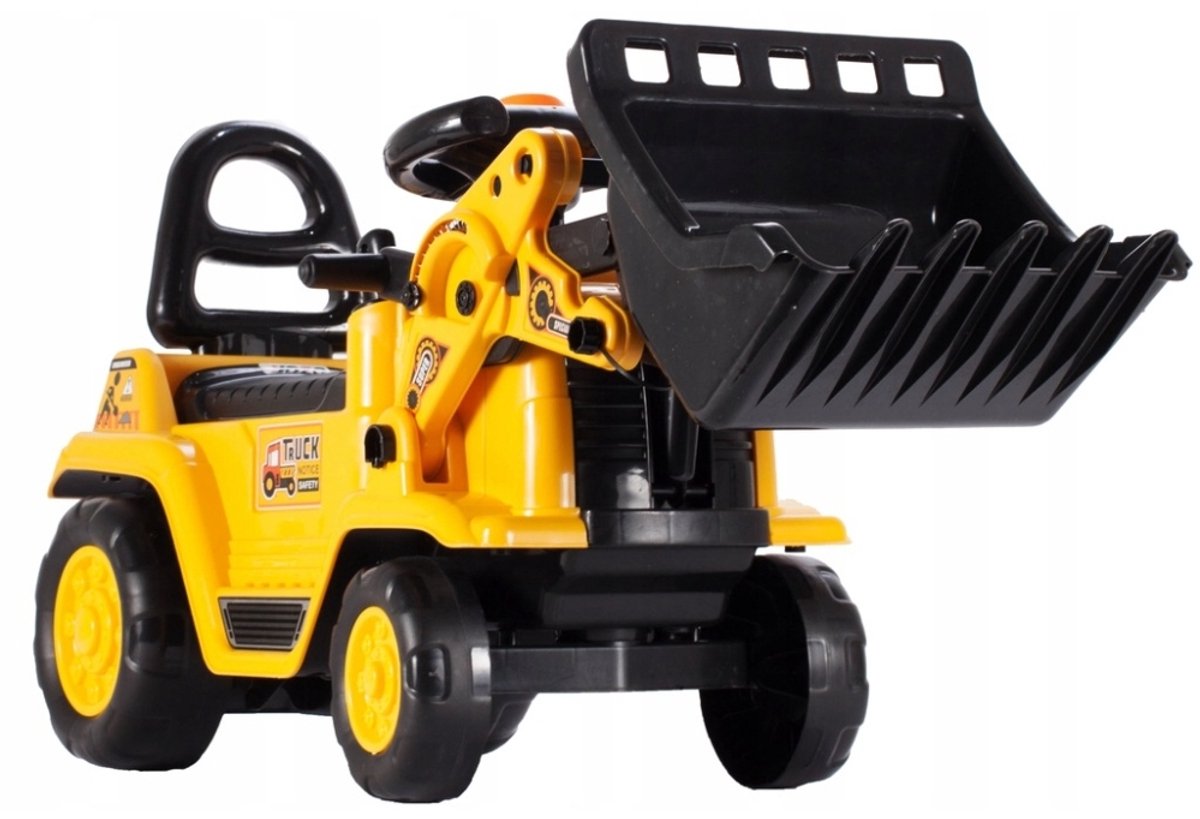 Ilso loopauto bulldozer - berijdbaar - beweegbare arm - claxon - max 25 KG - geel (8720872601656)