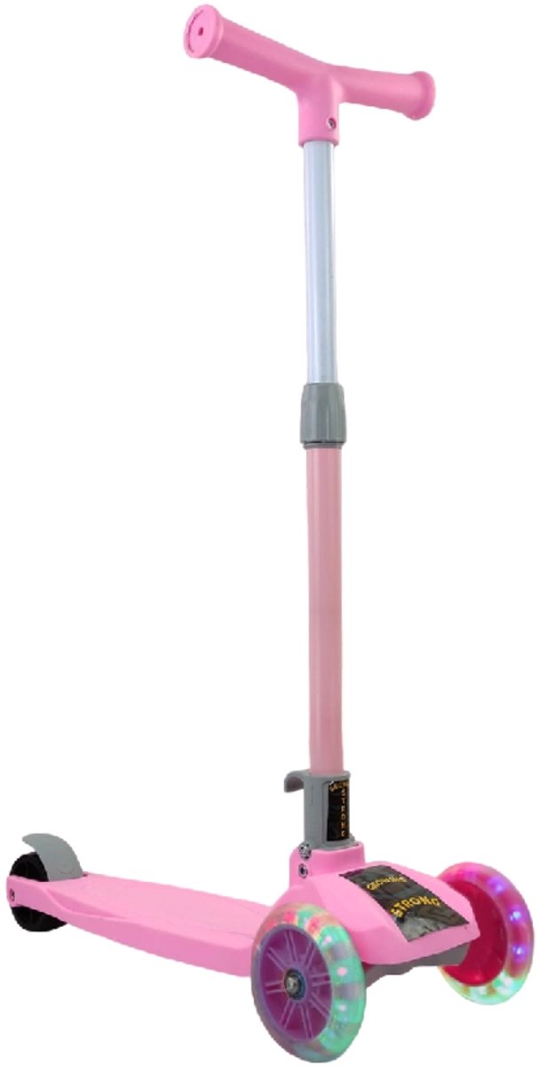 Jojoy - Kinderstep 3 Wielen - Kinder Step - Step met LED Wielen - Step met Lichtgevende Wielen - Roze - FLASHRIDE (3831127582349)