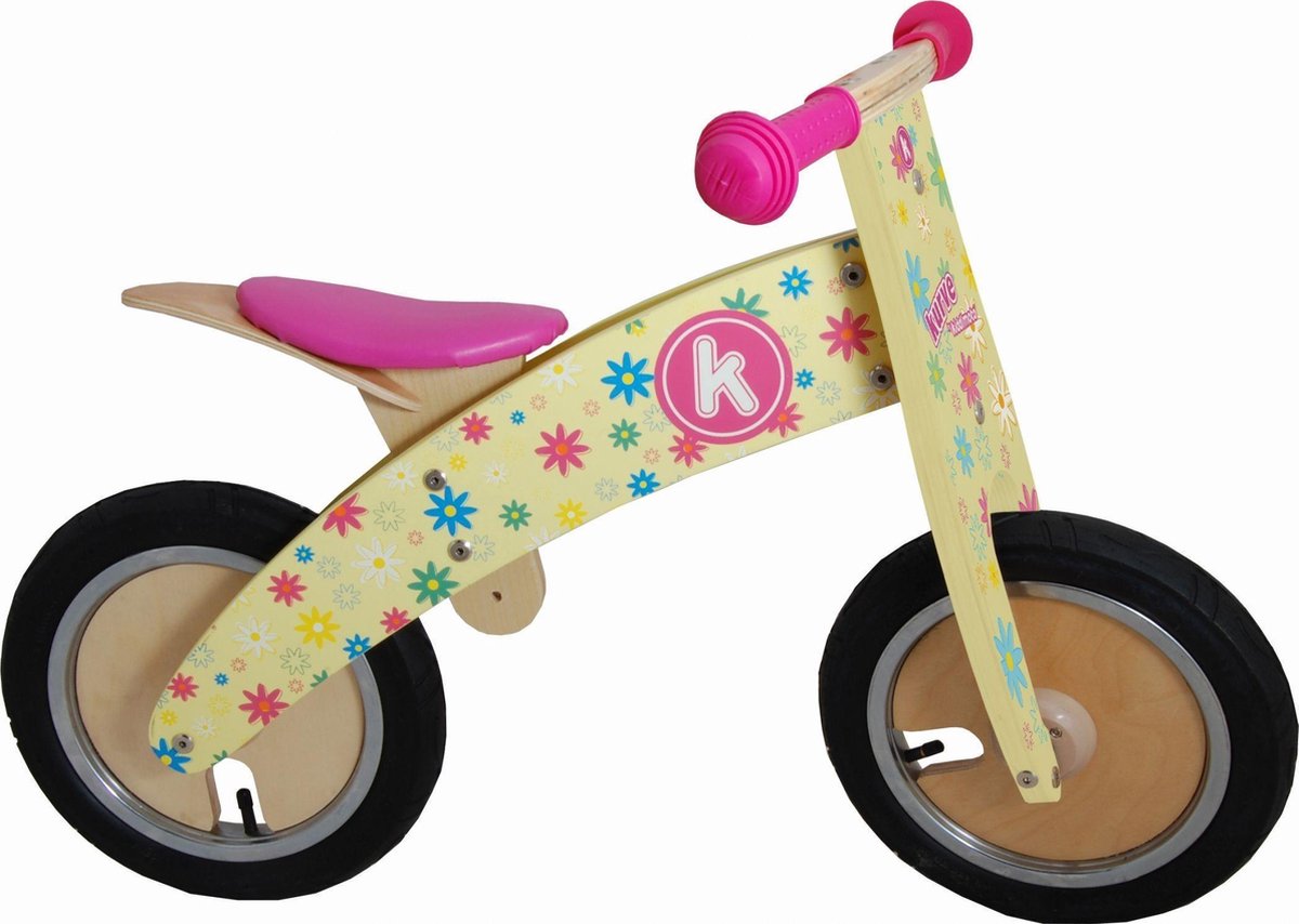 Kiddimoto Houten Loopfiets Bloemen (5060262721445)