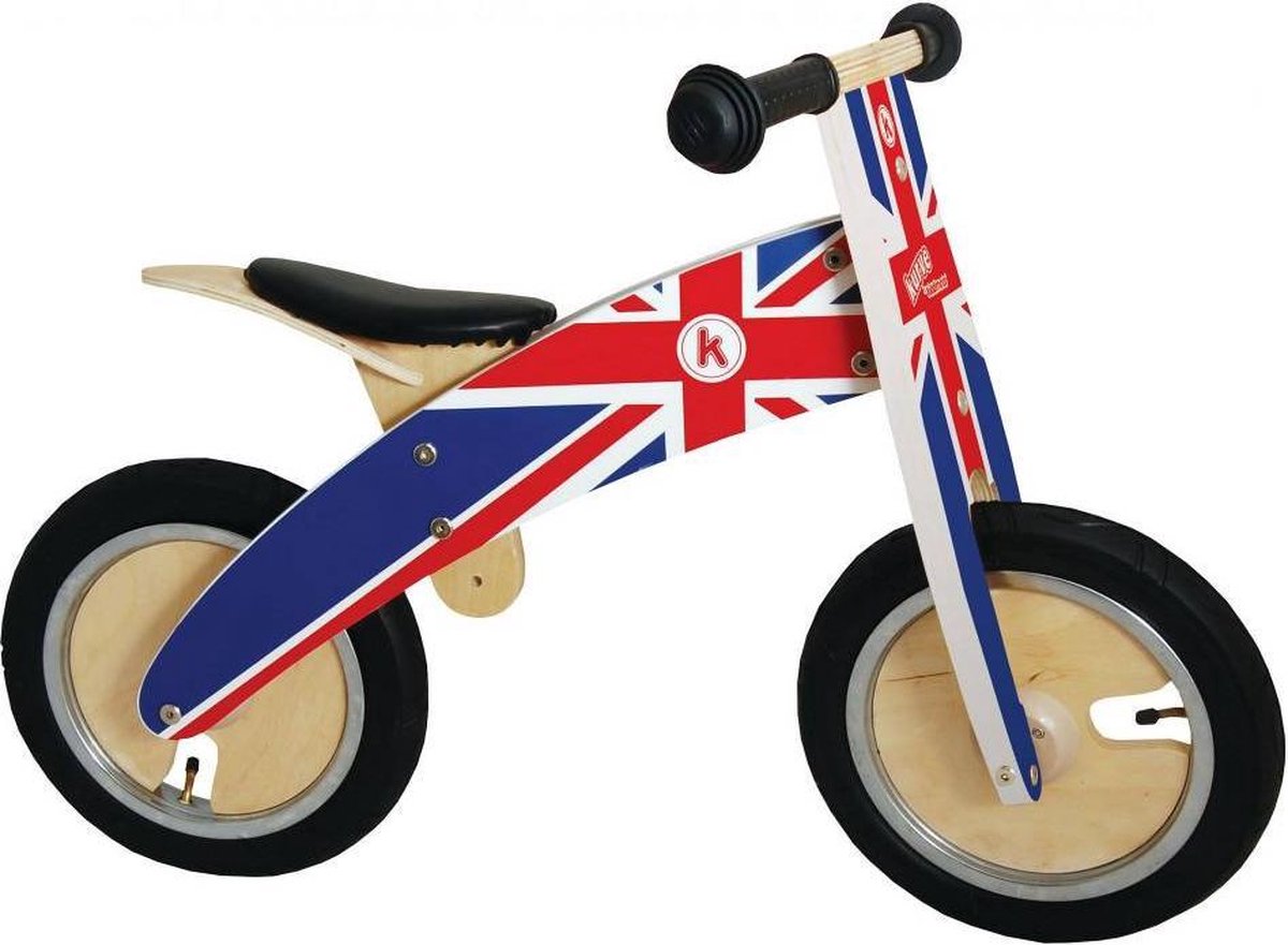 Kiddimoto Houten Loopfiets Union Jack (5060262721377)