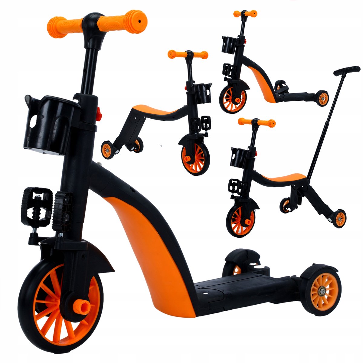 Kinder Loopfiets 8-in-1 met Zadel - Oranje (5904161365785)