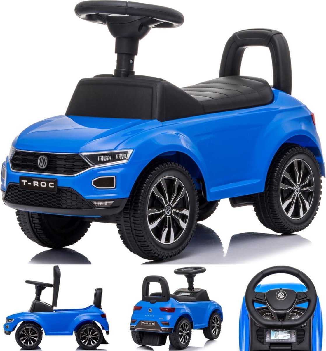 Kinderauto Volkswagen loopauto vanaf 1 jaar met claxon, verchroomde velgen, opbergvak onder de stoel (Blauw) (5907478649999)