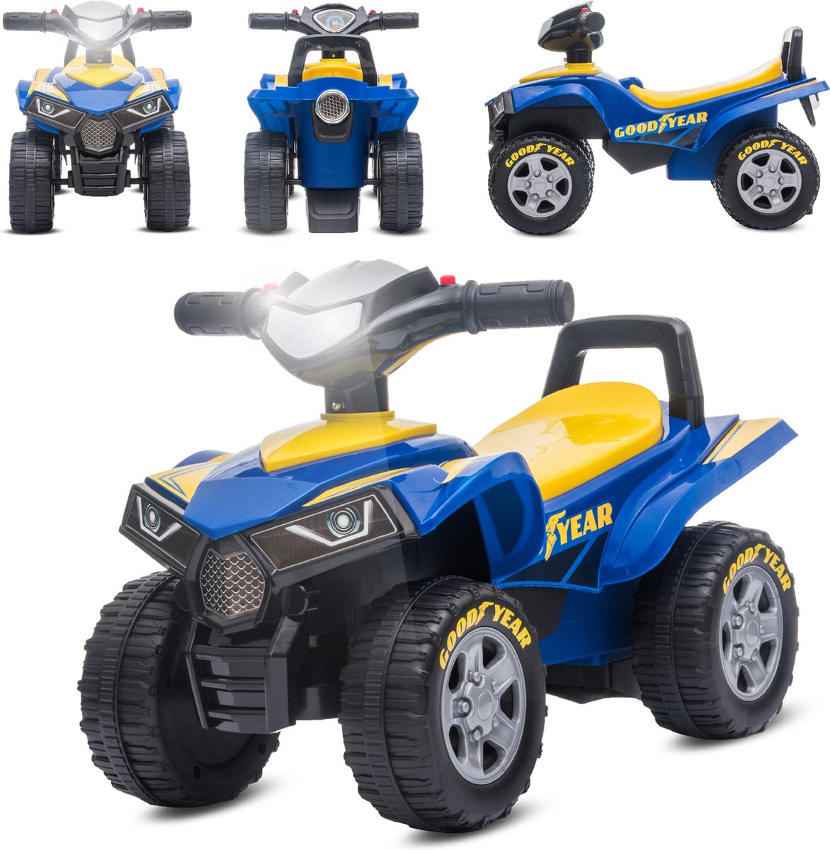 Kinderauto loopauto quad botsauto vanaf 1 jaar baby quad, voertuig schuifauto baby auto (Blauw) (5907478641375)