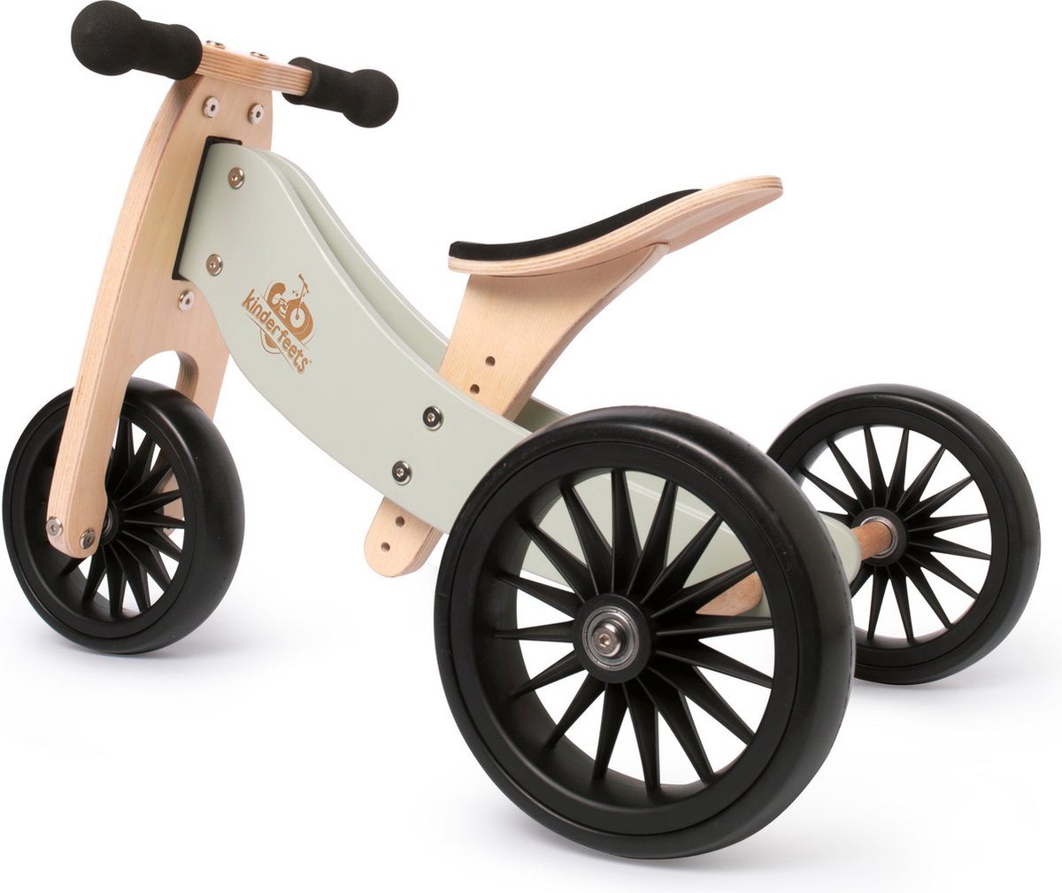Kinderfeets 2-in-1 houten loopfiets & driewieler Tiny Tot Plus - Silver Sage (0850007036201)