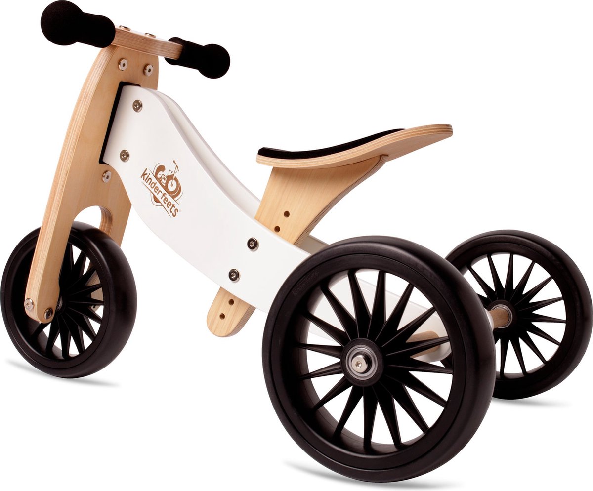 Kinderfeets 2-in-1 houten loopfiets & driewieler Tiny Tot Plus - Wit (0850007036010)