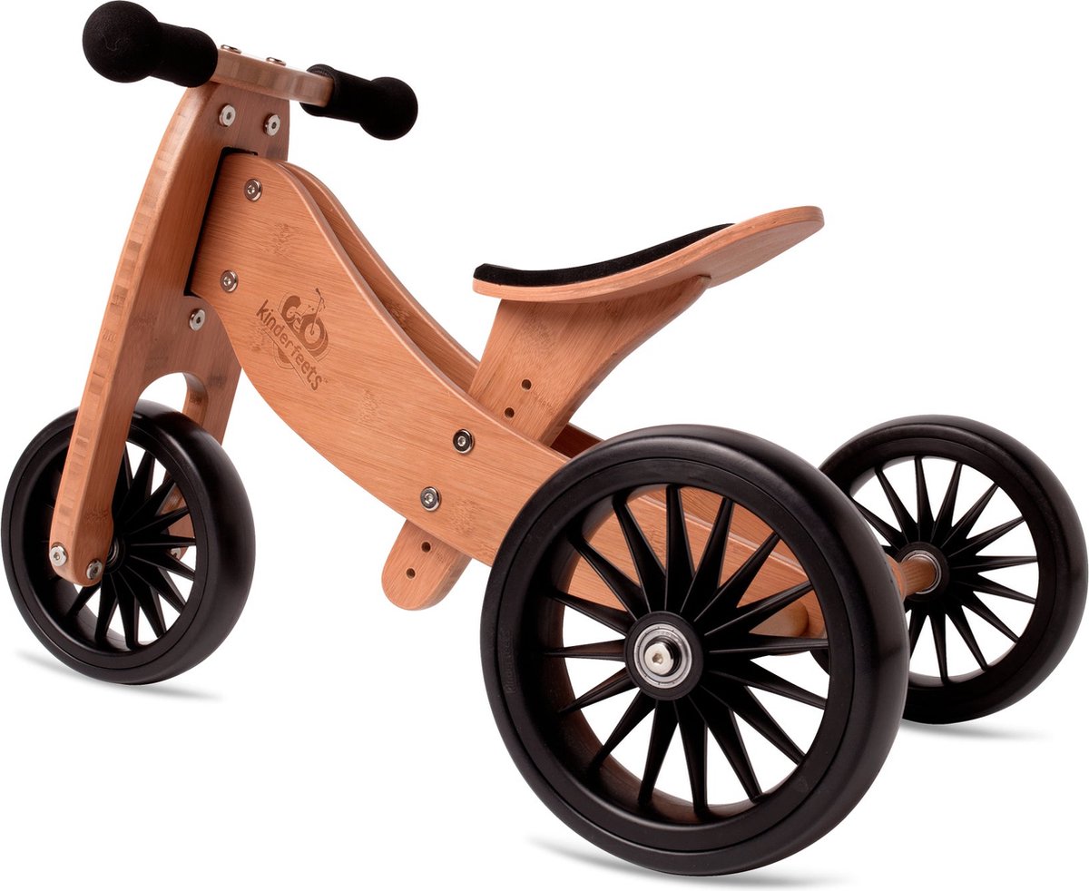 Kinderfeets 2-in-1 houten loopfiets & driewieler Tiny Tot Plus - bamboe (0850007036003)