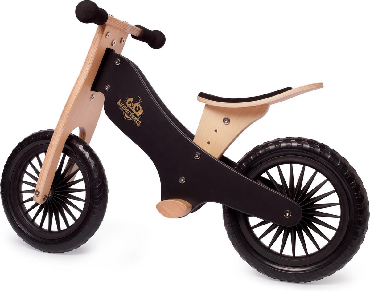 Kinderfeets houten loopfiets vanaf 2 jaar - Zwart (0850007036195)