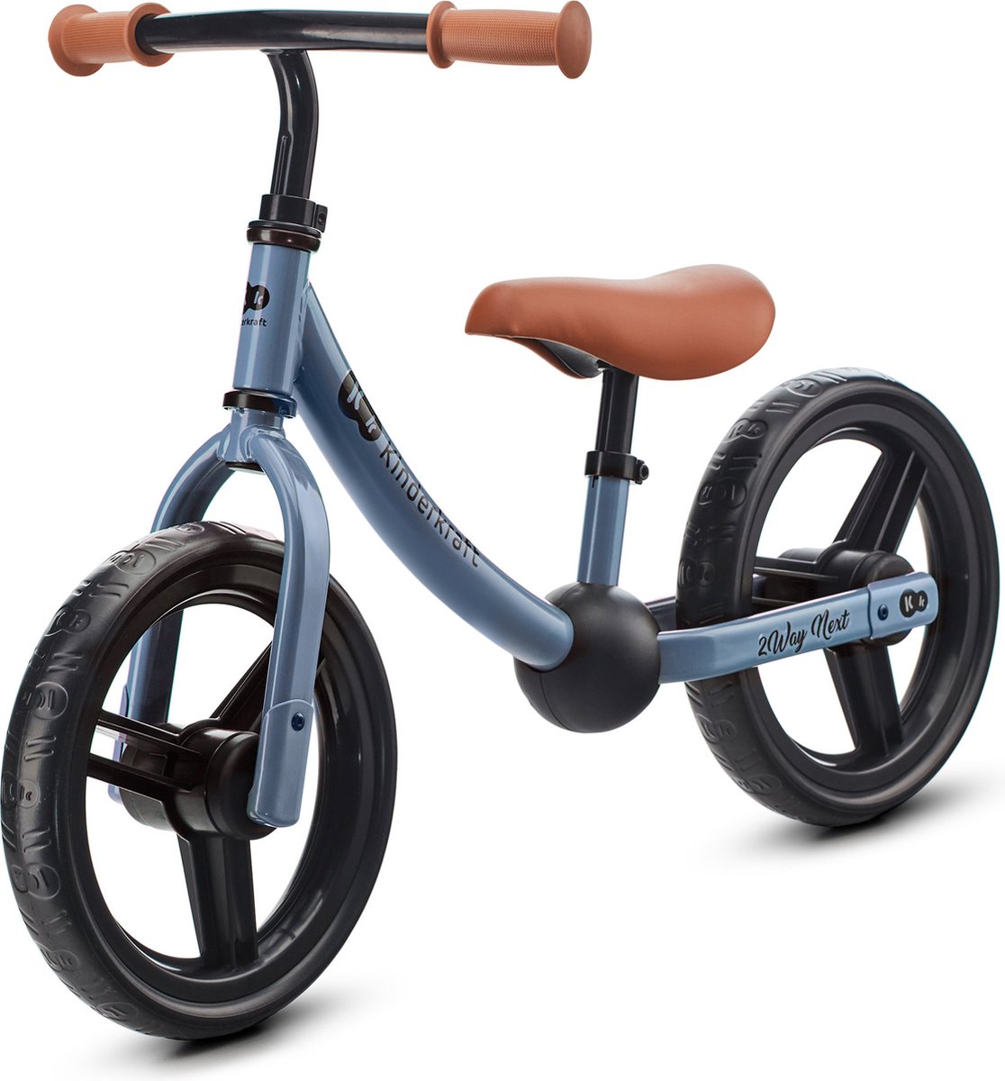 Kinderkraft 2WAY NEXT Loopfiets - 12 inch wielen - Verstelbaar zadel & stuur - Voor kinderen vanaf 2 jaar - Blauw (5902533922260)