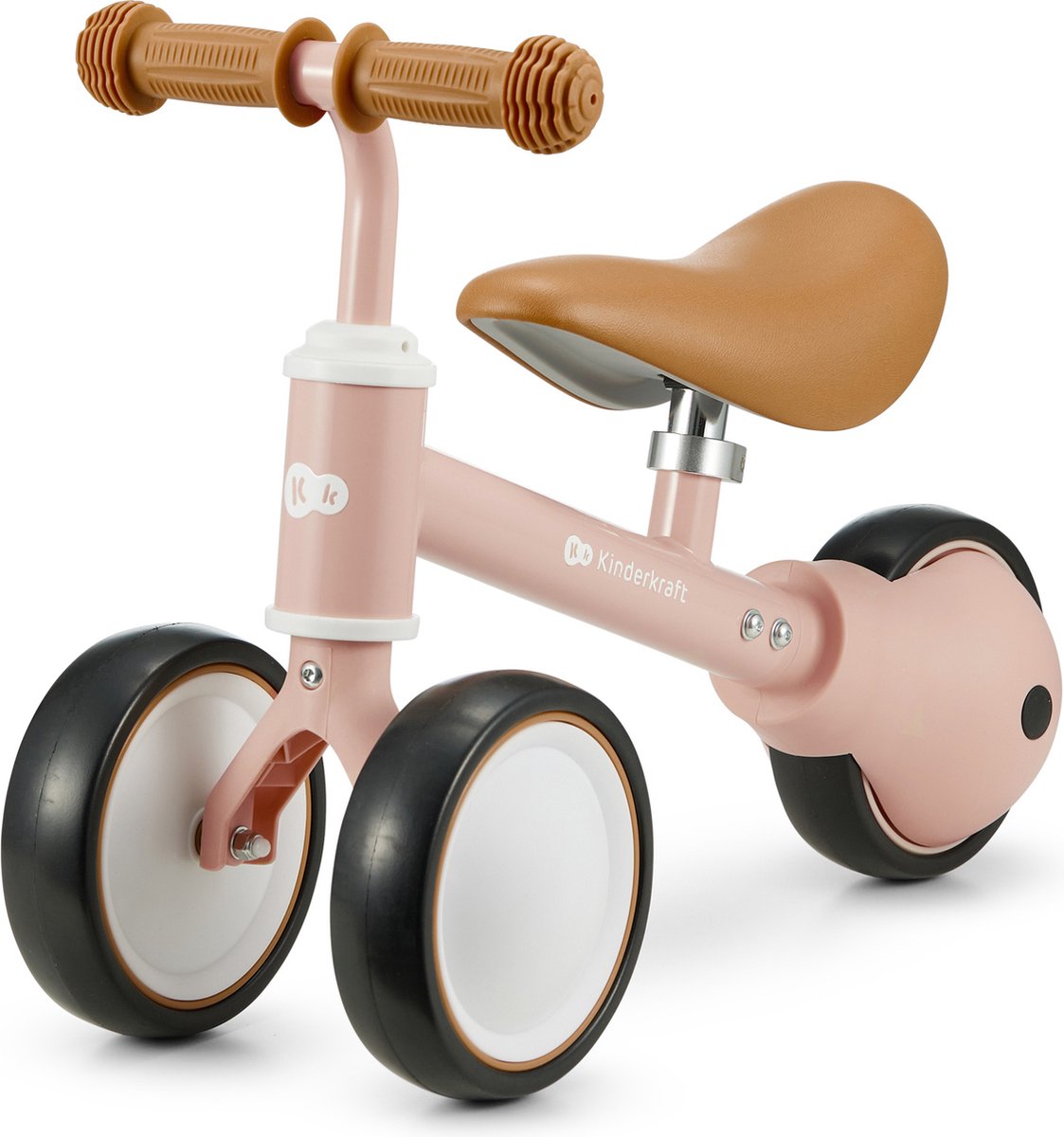 Kinderkraft CUTIE Driewieler Loopfiets - Vanaf 1 jaar - Lichtgewicht 1,8 kg - Verstelbaar Zadel - EVA Wielen - Antislip Handgrepen - Lichtroze (5902533925650)