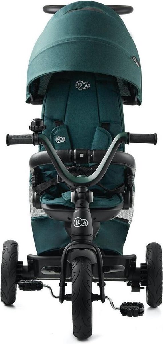 Kinderkraft EASYTWIST Driewieler - Voor Kinderen vanaf 9 Maanden - 360° Draaibare Zit, Verstelbaar en Opvouwbaar, Met Zonnescherm en Opbergruimte - Groen (5902533914500)