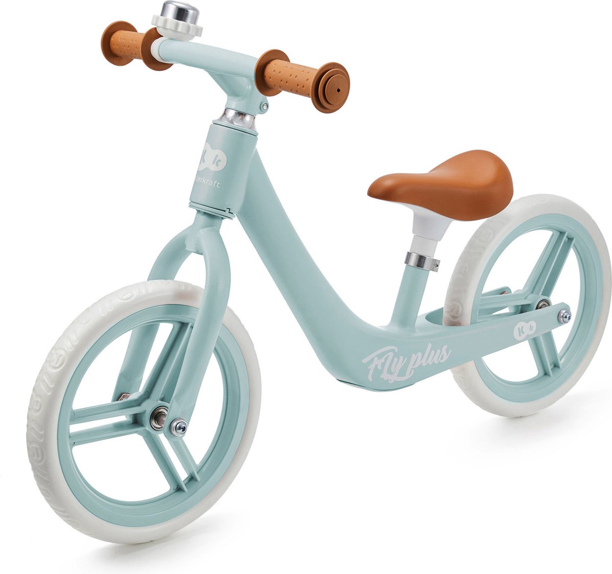 Kinderkraft FLY PLUS Loopfiets - Voor Kinderen vanaf 2 Jaar - Verstelbaar Zadel, Niet-Punctie EVA Wielen, Beperkte Stuurhoek en Ergonomisch Design - Baby Blue (5902533925407)