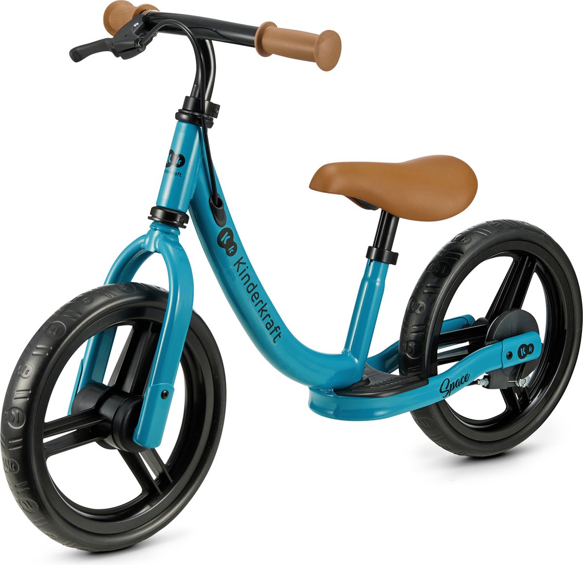 Kinderkraft SPACE Loopfiets - Voor Kinderen vanaf 80 cm - Verstelbaar Zadel en Stuur, Handrem, Antislip Voetensteun en Antishock EVA Wielen - Blauw (5902533925322)