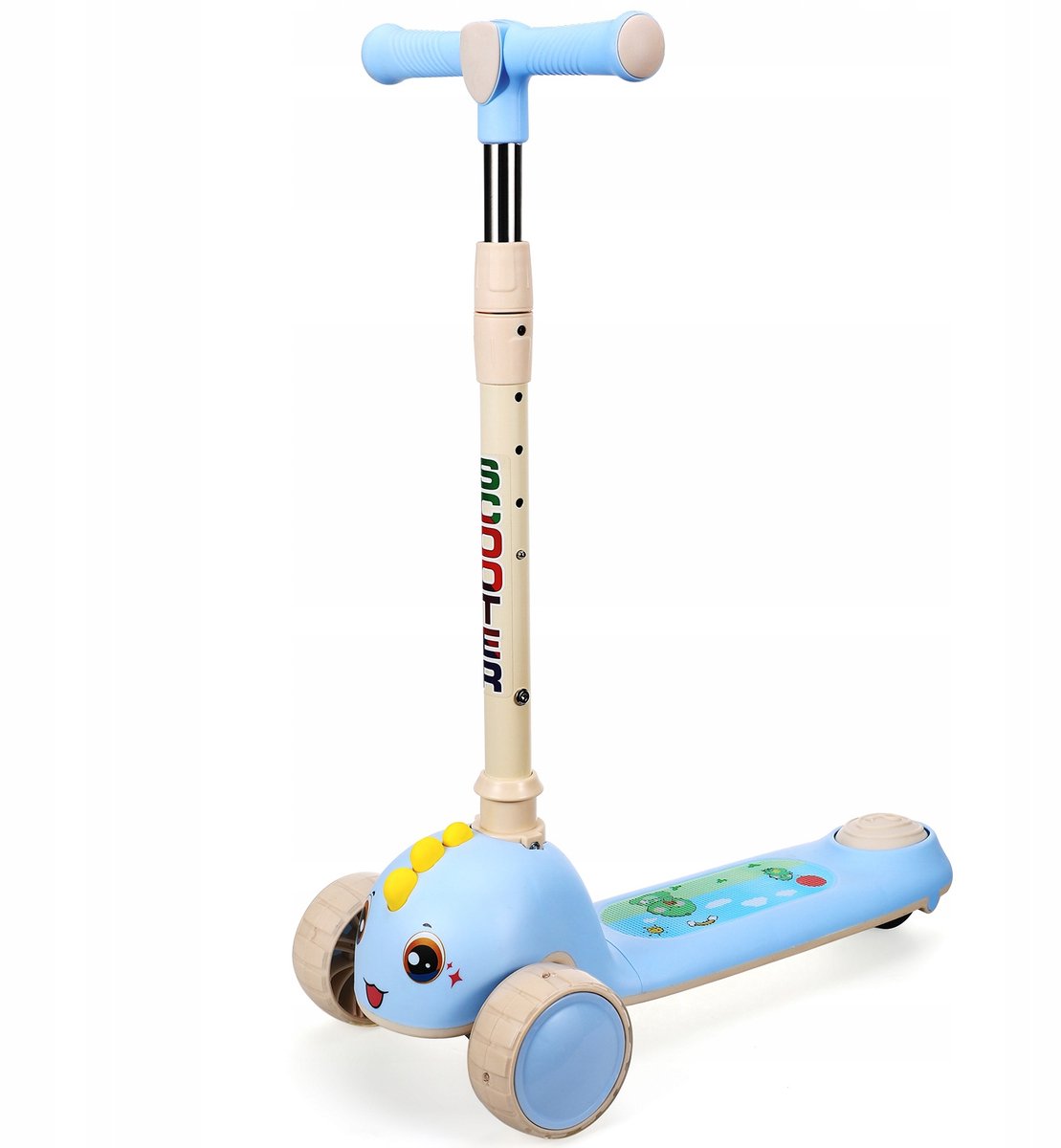 Kinderstep - Blauwe Opvouwbare Step met Lichtjes en Muziek - Veiligheid en Plezier voor Kinderen (4894981994399)