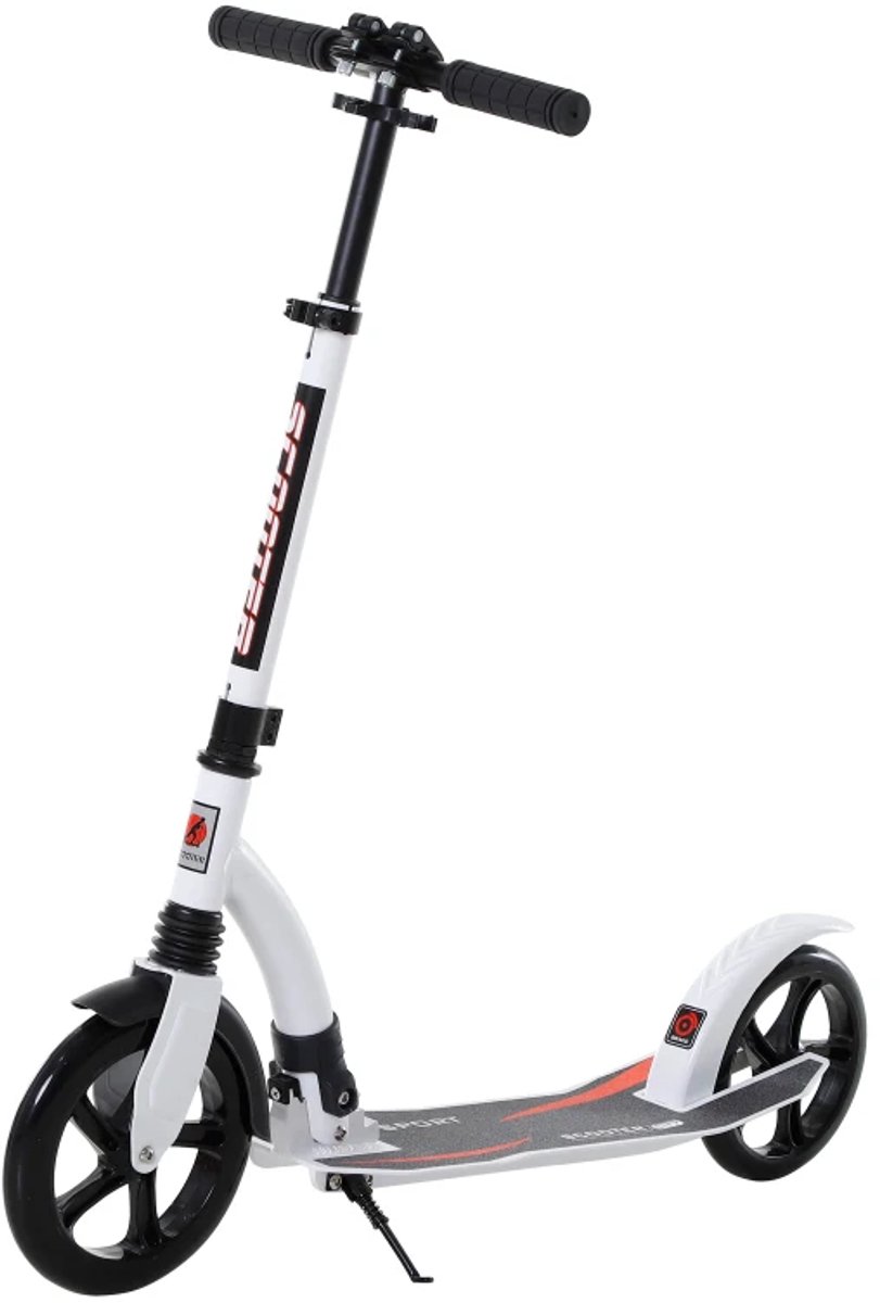 Kinderstep - Kinderstepjes - Kickstep met Schokdemping - Opvouwbaar Step - Stadsstep - Stuurhoogte: 82-97 cm - Speelgoed Jongens/Meisjes vanaf 14 jaar - Draagkracht tot 100 kg - Wit (8721317510083)