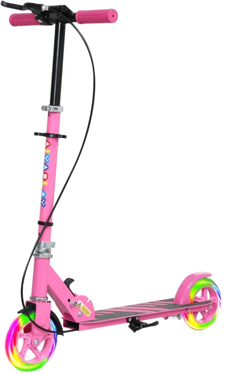 Kinderstep - Kinderstepjes met Dubbele Remmen - Voetsteun - Opvouwbaar Step - Stadsstep - Stuurhoogte: 73-89 cm - Speelgoed Jongens/Meisjes 3-8 jaar - Draagkracht tot 50 kg - Roze (8721317510076)