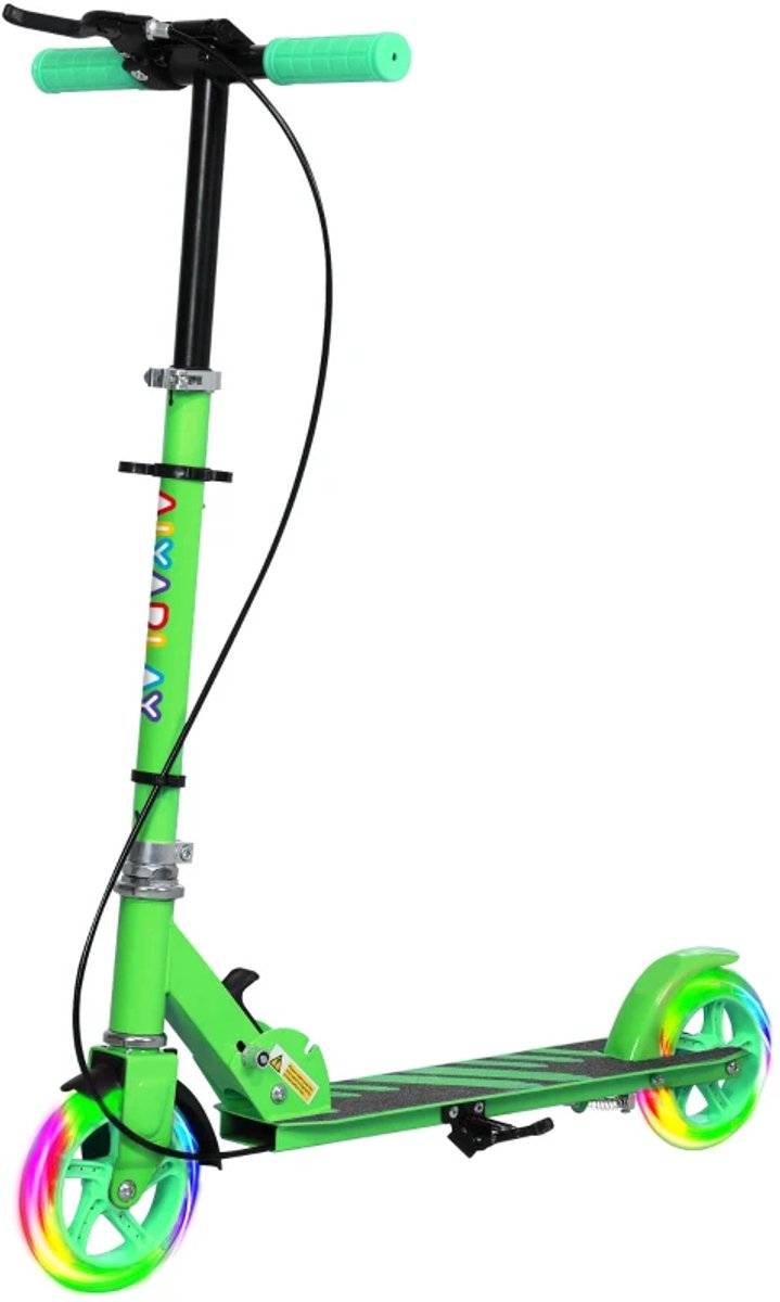 Kinderstep - Kinderstepjes met Dubbele Remmen - Voetsteun - Opvouwbaar Step - Stadsstep - Stuurhoogte: 73-89 cm - Speelgoed Jongens/Meisjes 3-8 jaar - Draagkracht tot 50 kg - Groen (8721317510069)