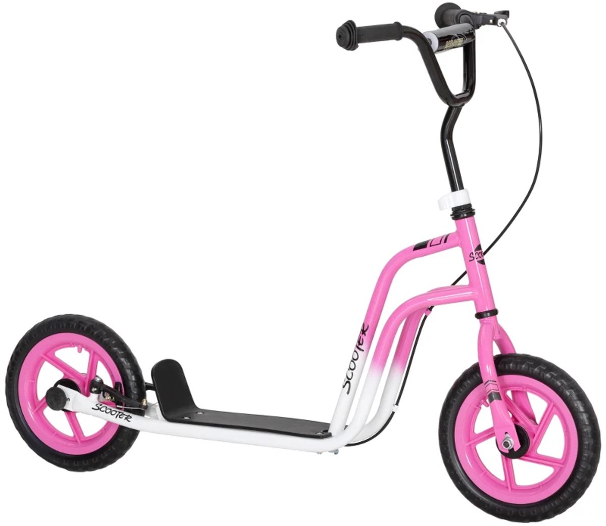 Kinderstep - Kinderstepjes met Grote Wielen en Handrem - Step - Stuurhoogte: 80-88 cm - Speelgoed Jongens/Meisjes 5-12 jaar - Tieners & Volwassenen - Draagkracht tot 50 kg - Roze (8721317509797)