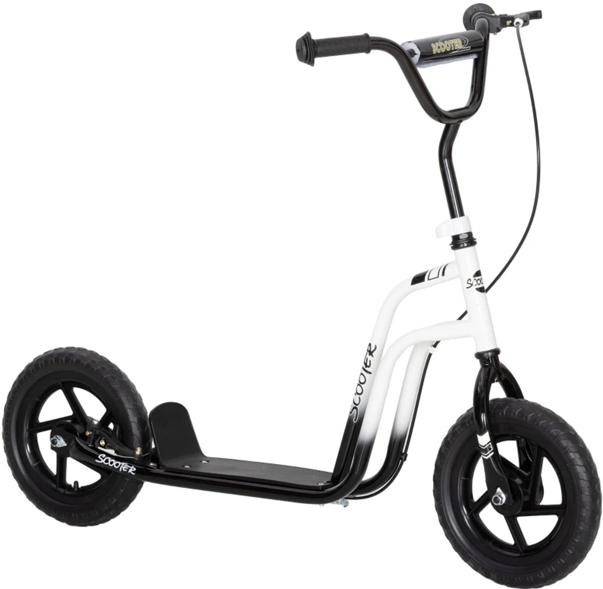 Kinderstep - Kinderstepjes met Grote Wielen en Handrem - Step - Stuurhoogte: 80-88 cm - Speelgoed Jongens/Meisjes 5-12 jaar - Tieners & Volwassenen - Draagkracht tot 50 kg - Wit (8721317509810)