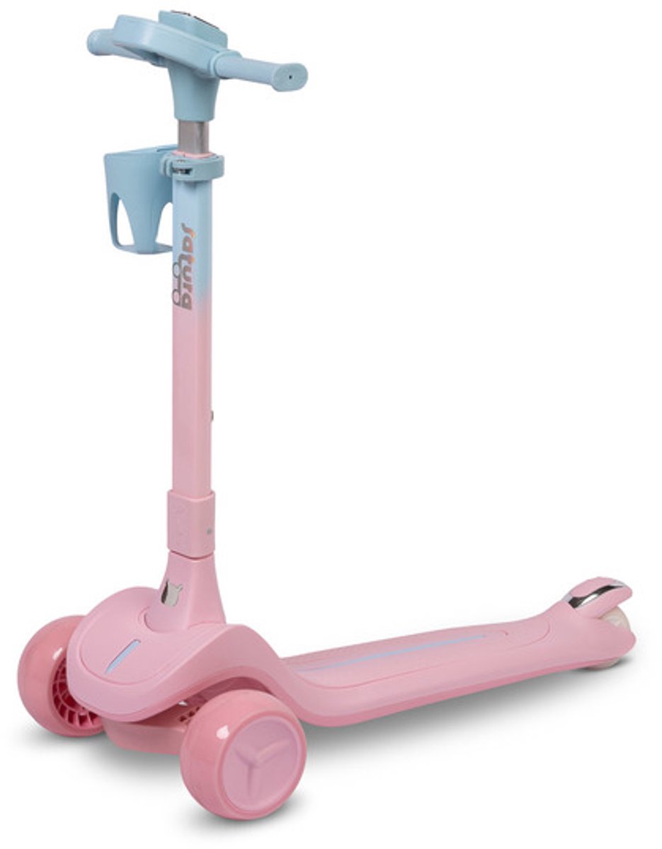 Kinderstep met 3 Wielen - Sturen met Lichaamsbalans - LED Wielen - Verstelbaar Stuur - Inklapbaar - Bidonhouder - Satu Step voor Kinderen vanaf 3 Jaar Pink (6151839649688)
