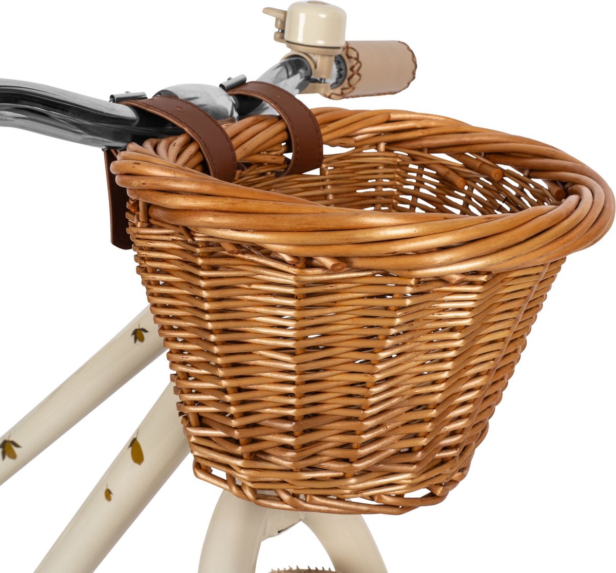 Konges Sløjd Loopfietsje met bel en rieten mandje - Lemon (5715404170406)