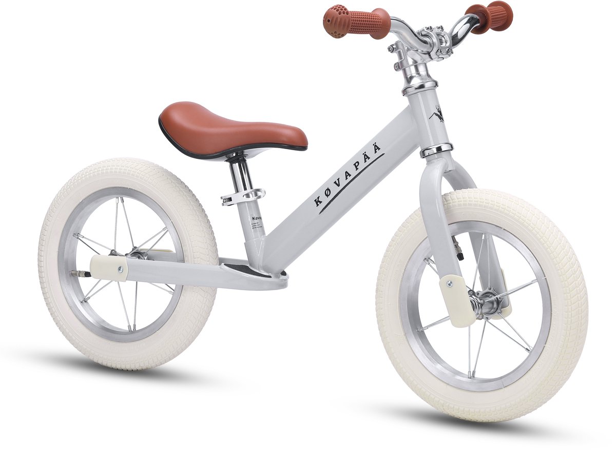 Køvapää - Loopfiets - Met Naamsticker - loopfiets 2 jaar - luchtbanden - 12 inch - Grijs (8721161535300)