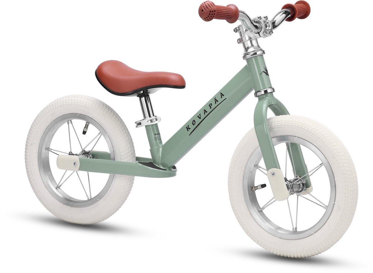 Køvapää - Loopfiets - Met Naamsticker - loopfiets 2 jaar - luchtbanden - 12 inch - Groen (8721161535294)