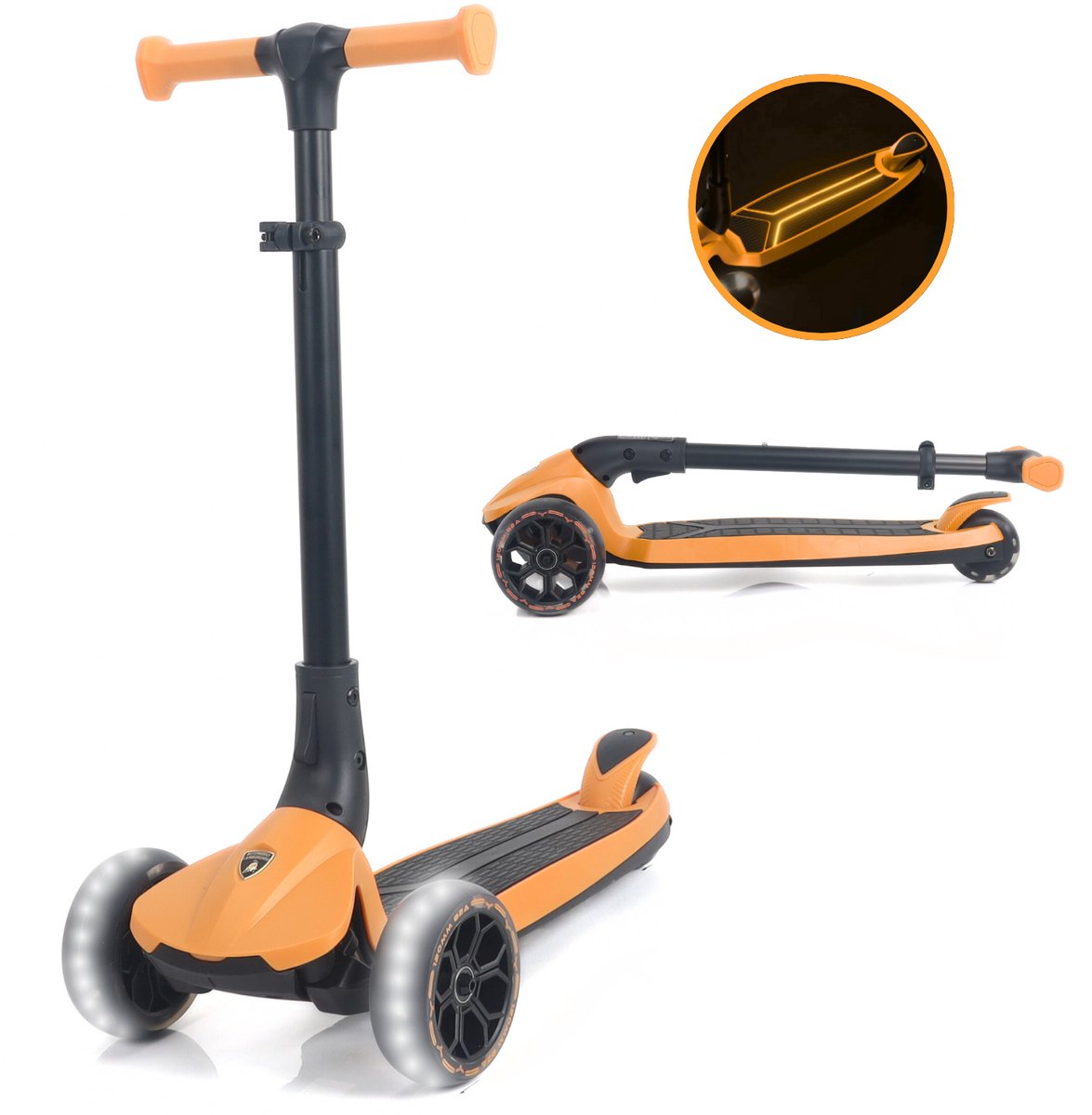 Lamborghini Kinderstep - met Verlichting - Opvouwbaar - 3 tot 6 jaar - Oranje (5413822552117)