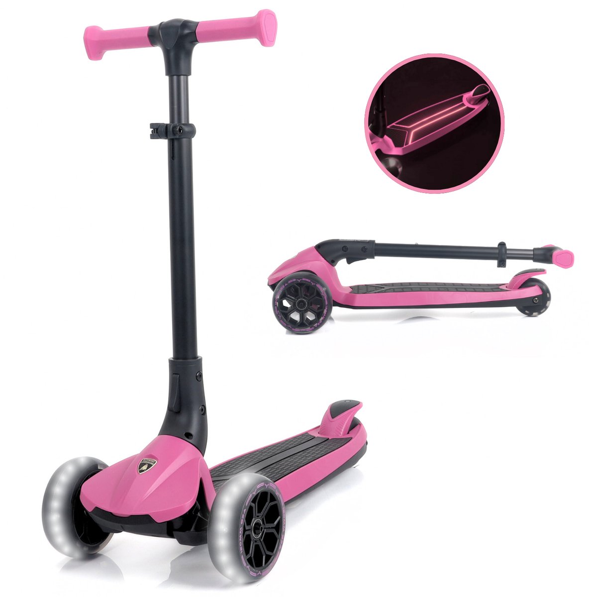 Lamborghini Kinderstep - met Verlichting - Opvouwbaar - 3 tot 6 jaar - Roze (5413822552094)