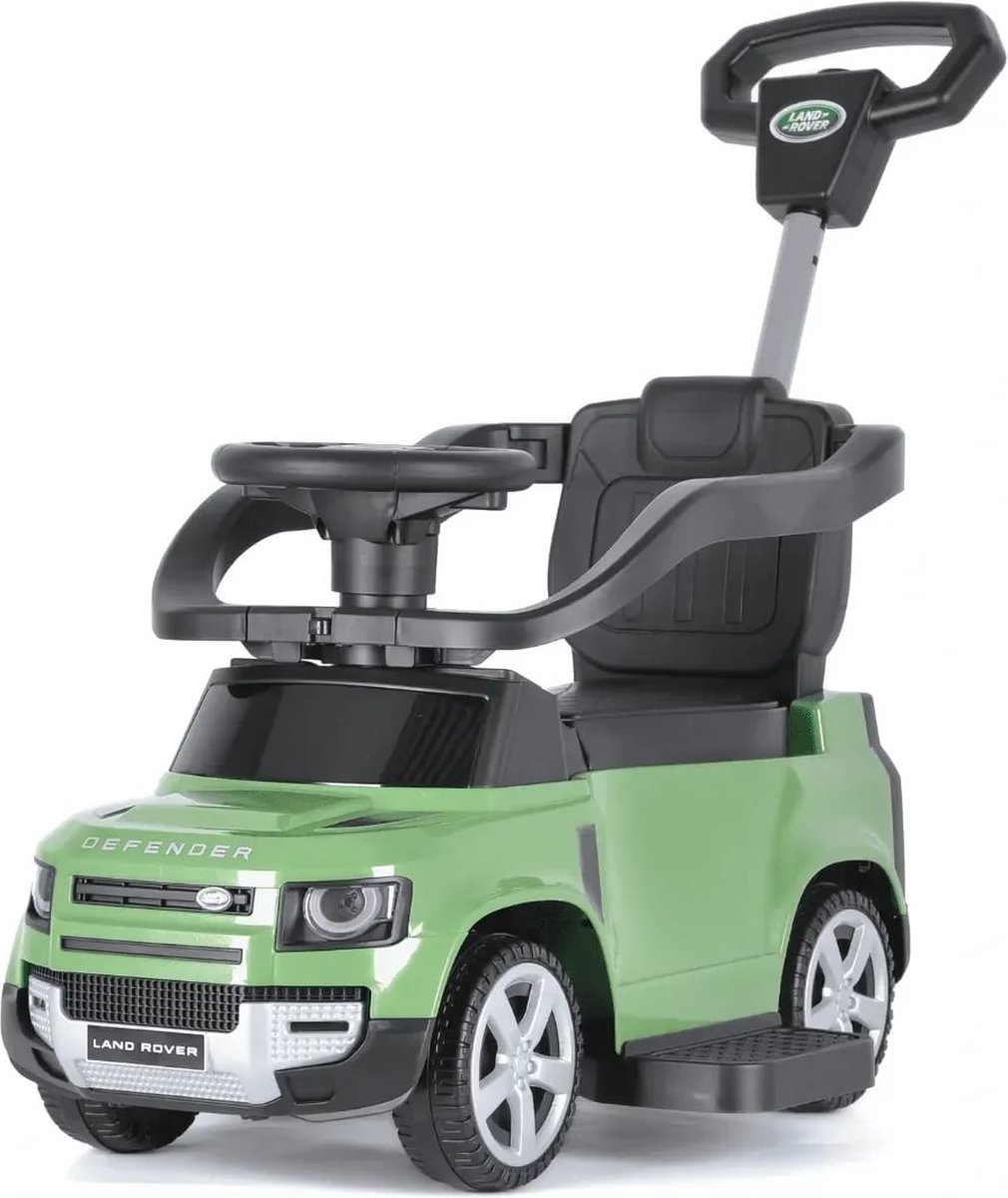 Land Rover Defender Loopauto - 2-in-1 functie - met Duwstang - Groen (5413822536131)