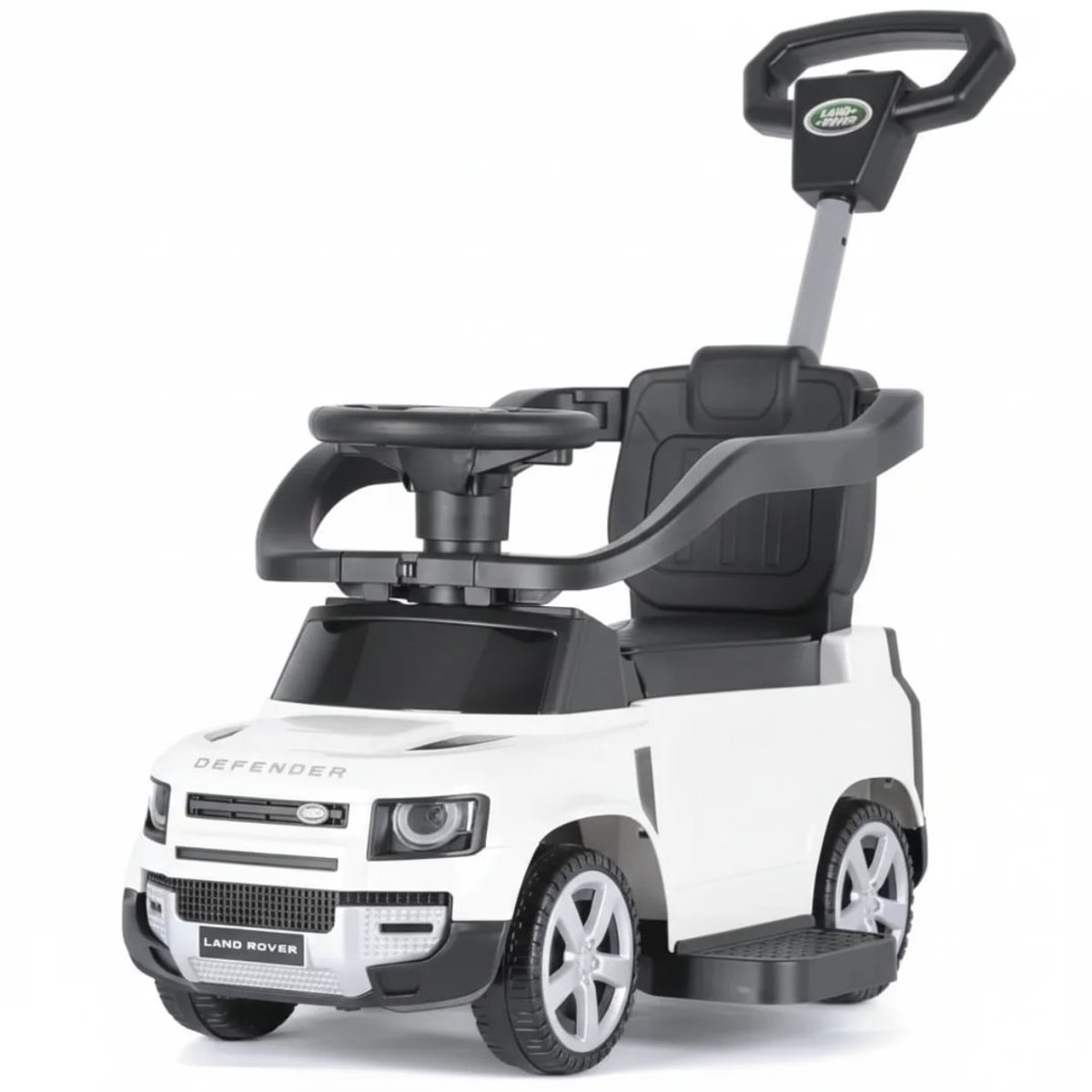 Land Rover Defender Loopauto - 2-in-1 functie - met Duwstang - Wit (5413822536162)