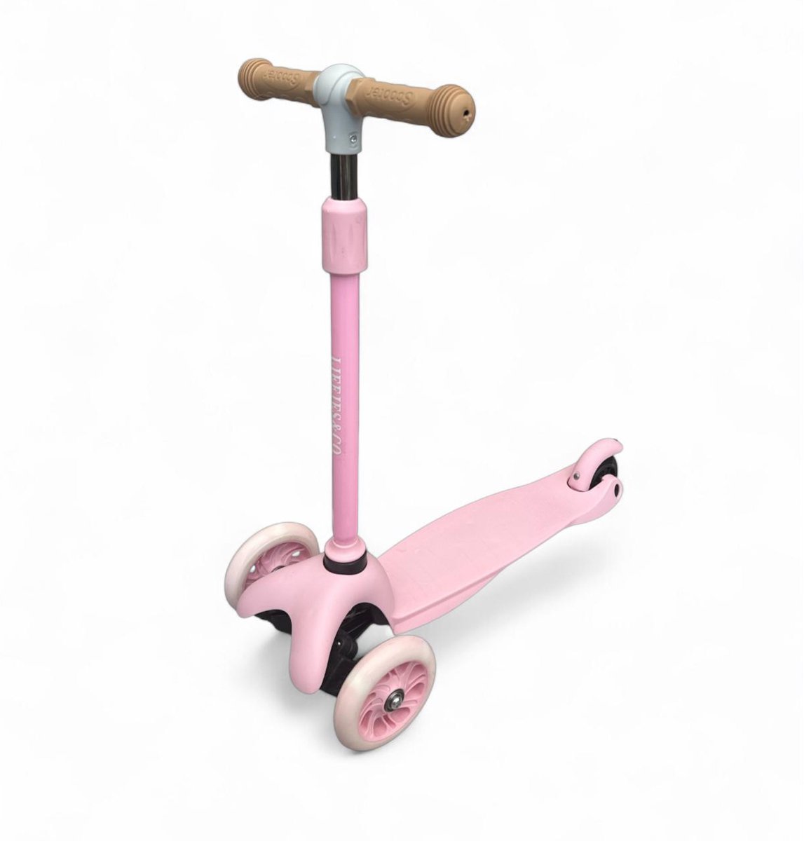 Liefjes & Co Kinderstep - 3-wielen Step - Met Lichtgevende Wielen - 2-6 jaar - Pastelroze (8720364901813)