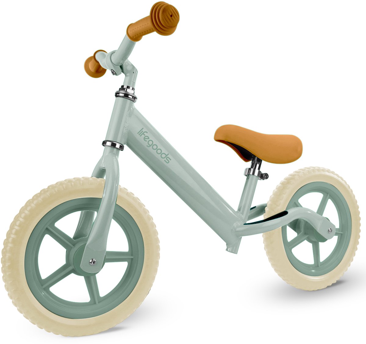 LifeGoods Loopfiets - Speelgoed 2 jaar en ouder - Jongens en Meisjes - Balance Bike - Loopfietsje - Mintgroen (8720195259374)