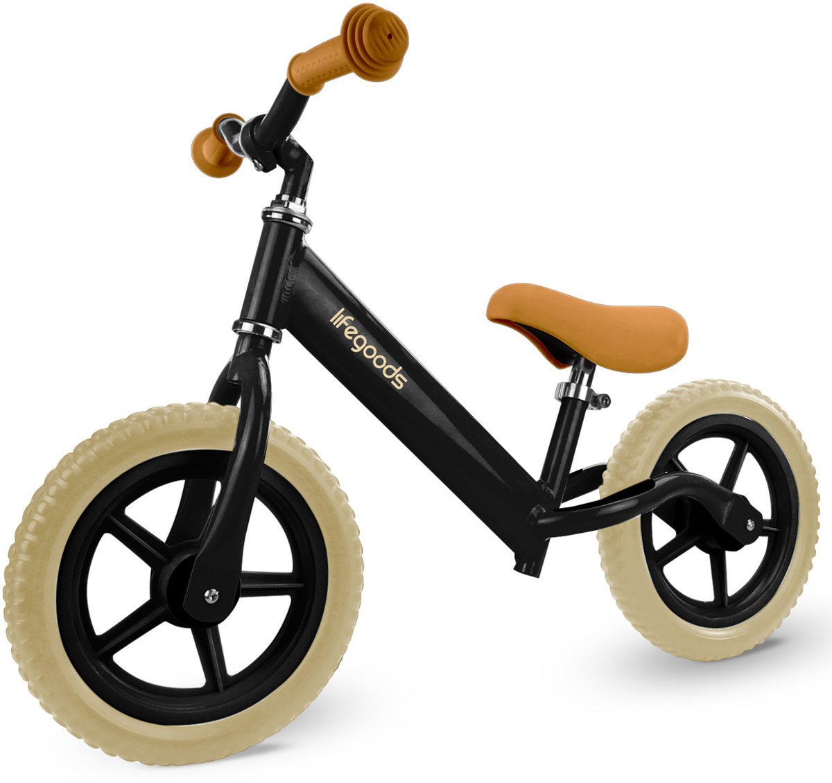 LifeGoods Loopfiets - Speelgoed 2 jaar en ouder - Jongens en Meisjes - Balance Bike - Loopfietsje - Zwart (8720195259381)