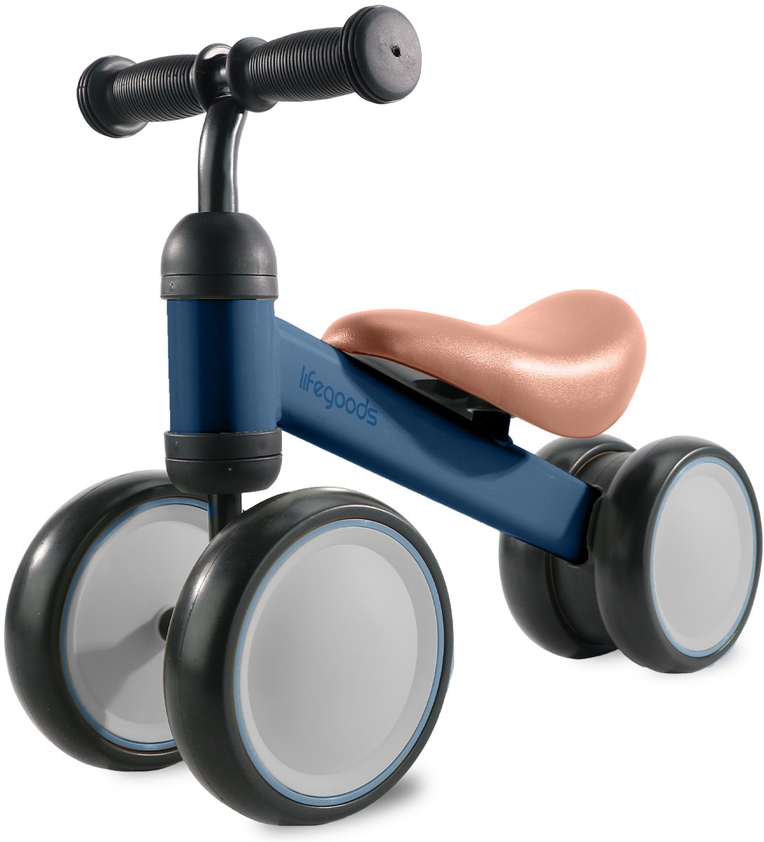 LifeGoods Loopfiets - Speelgoed Vanaf 1 jaar - Kinderstep - Loopfietsje - Marineblauw (8720195258247)