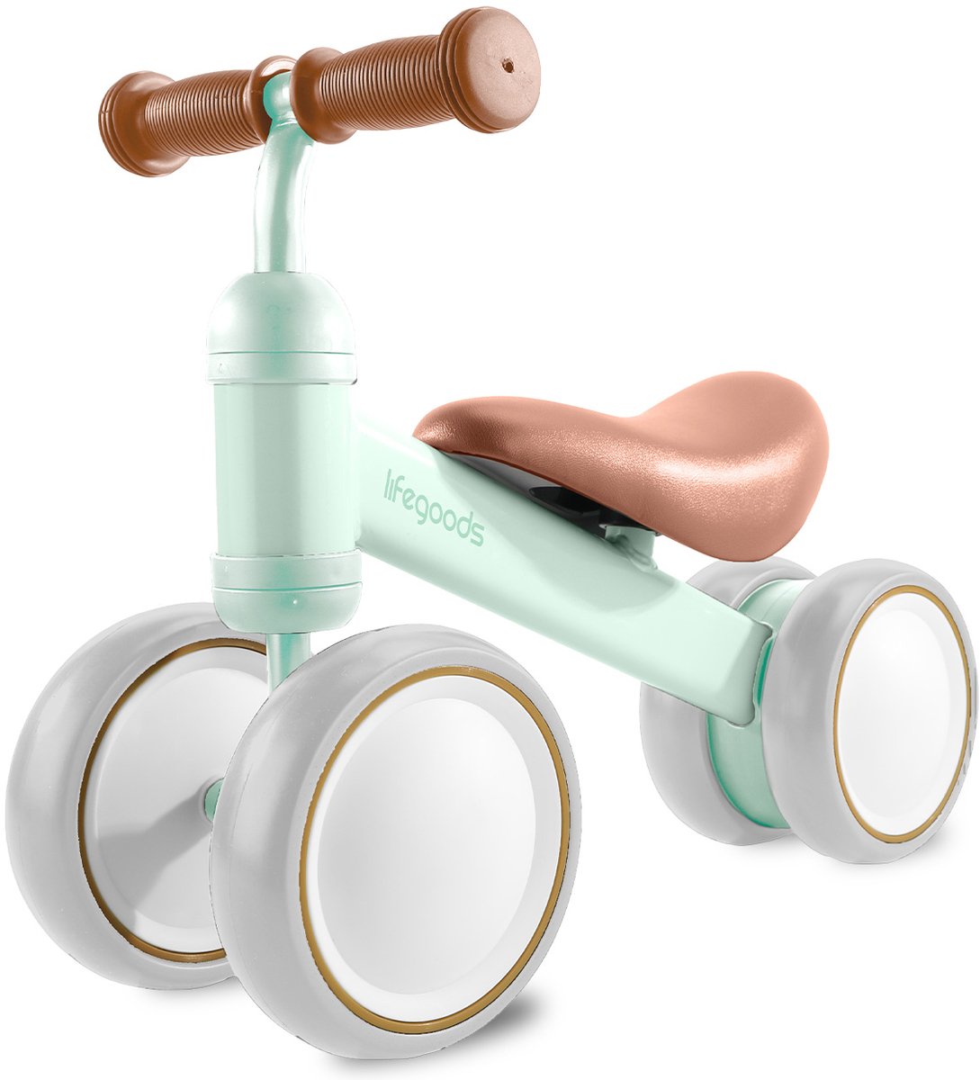 LifeGoods Loopfiets - Speelgoed Vanaf 1 jaar - Kinderstep - Loopfietsje - Mintgroen (8720195258261)