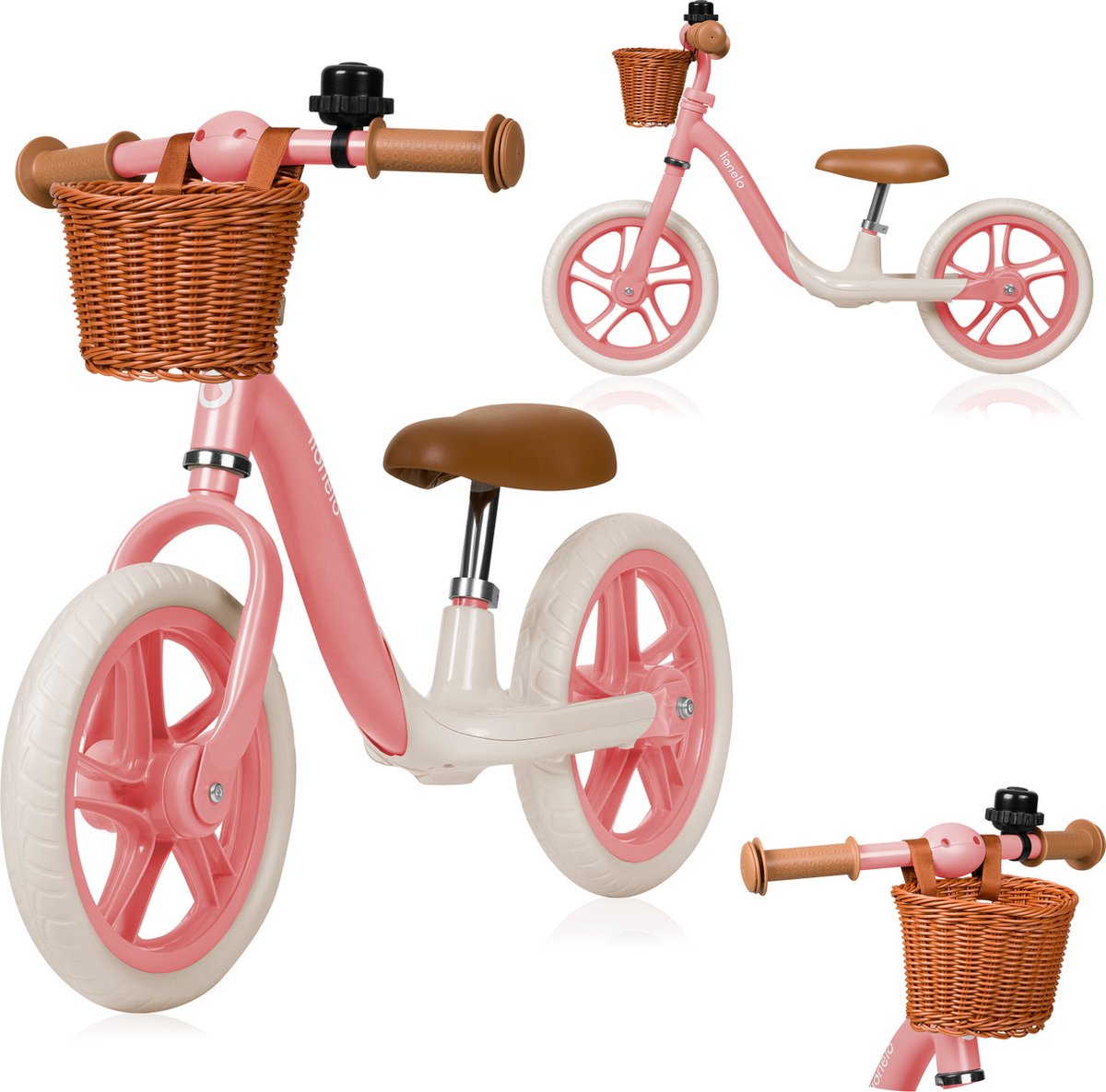 Lionelo Alex Plus Kinderloopfiets - Voor 3 tot 6 Jaar - EVA Schuimbanden - Verstelbaar Zadel & Stuur - Stalen Frame - Stuurbegrenzing - Inclusief Mandje & Bel - Tot 30 kg (5903771708203)