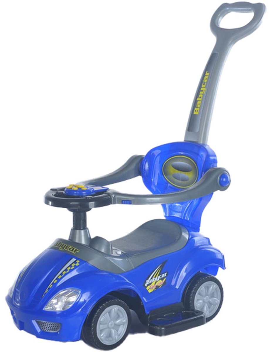 Loopauto - 3 in 1 - Met Duwstang - Blauw (5902216919105)