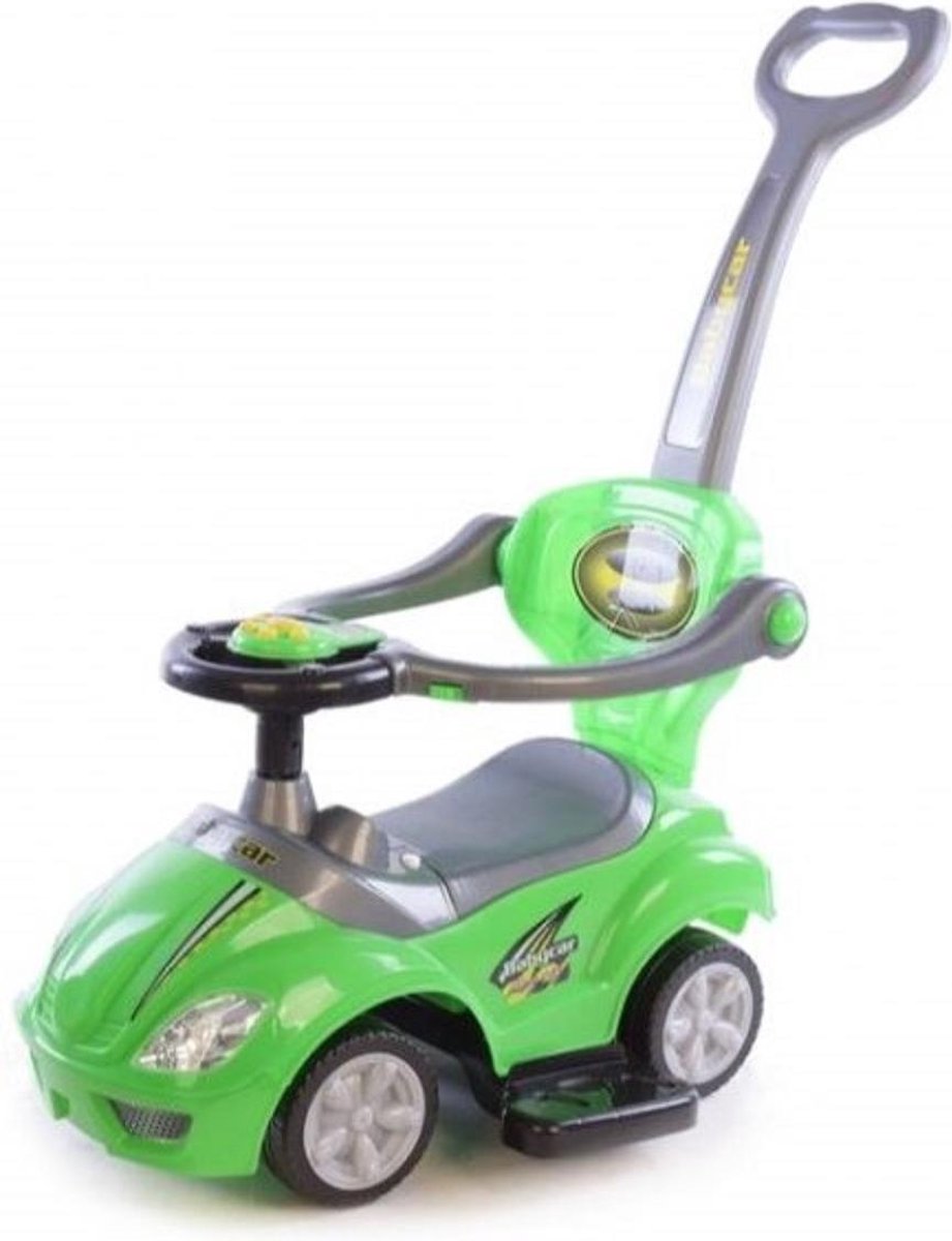 Loopauto - 3 in 1 - Met Duwstang - Groen (5902216919112)