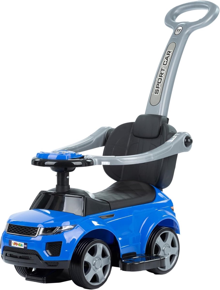 Loopauto vanaf 1 Jaar - Stil Kinder Rutschauto met Antikantelsysteem en Zachte Rubberbanden - Veilig & Stevig Baby Loopwagen voor Binnen en Buiten (tot 25 kg) - blauw (5904722257214)