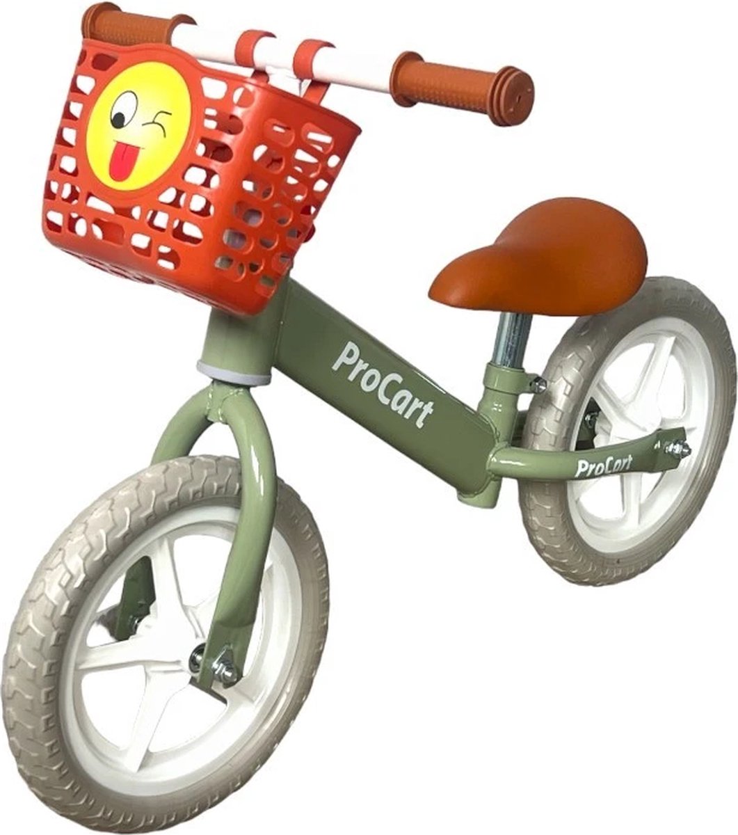 Loopfiets groen - lichtgewicht - ProCart balanceer fiets met mandje - 11 inch (5949531500083)