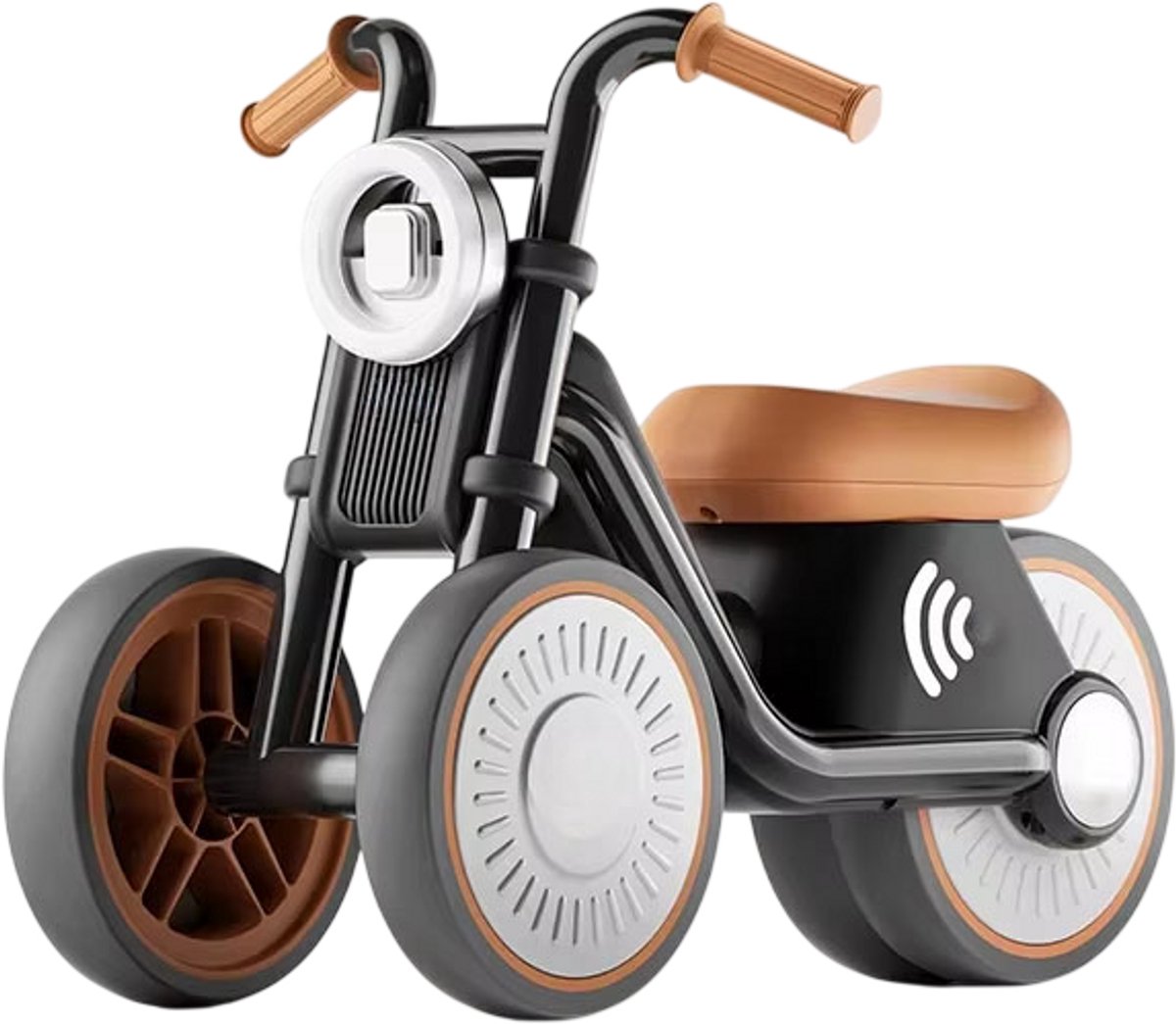 Loopfiets voor Peuters en Kinderen - Kinder Loopfiets met Muziek en LED-Verlichting - Stille Wielen - Veilig & Stevig Ontwerp - Cadeau voor Jongens en Meisjes - ZWART (8721359226744)