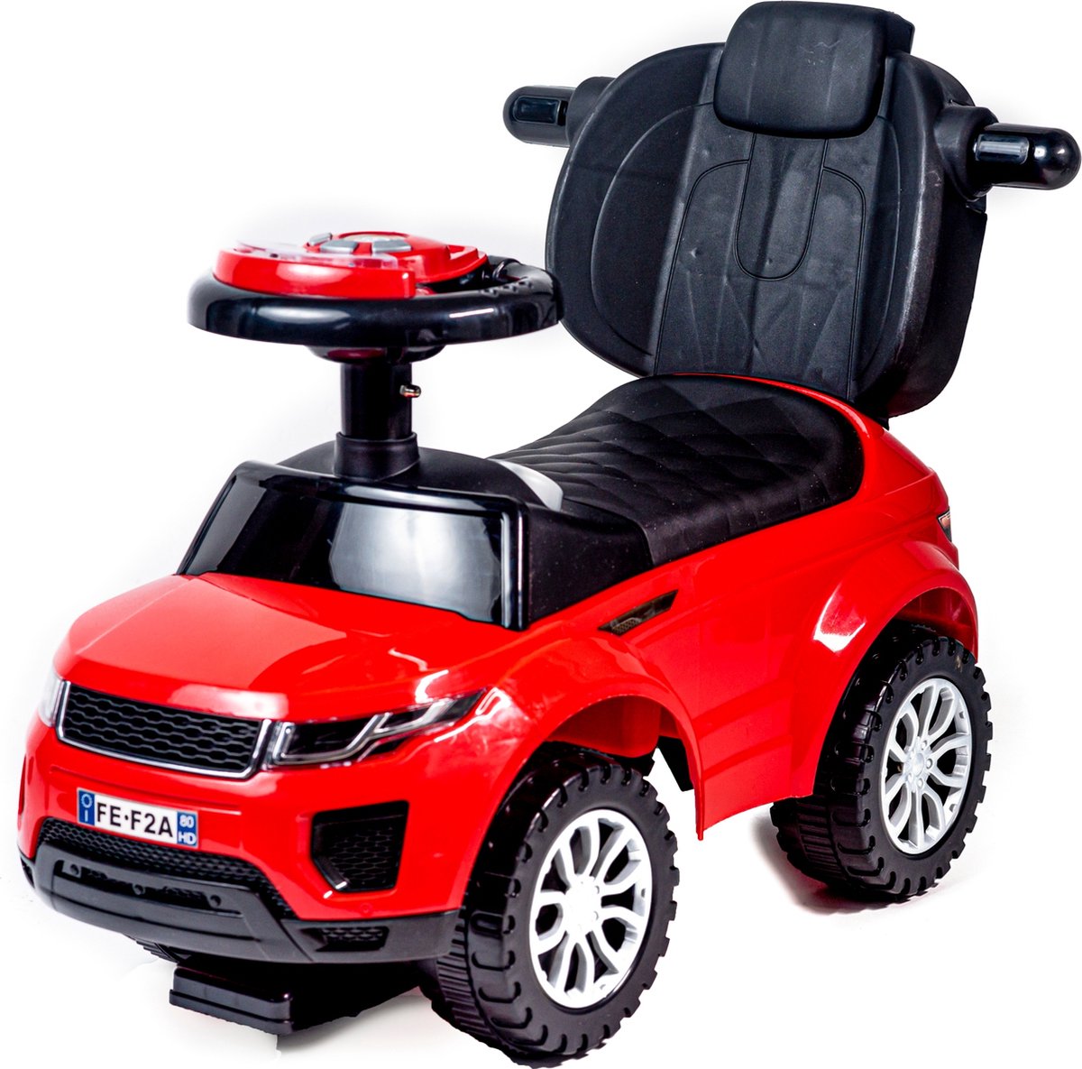 Loopwagen met duwstang - rood - met uitvalbeveiliging (8720249140948)