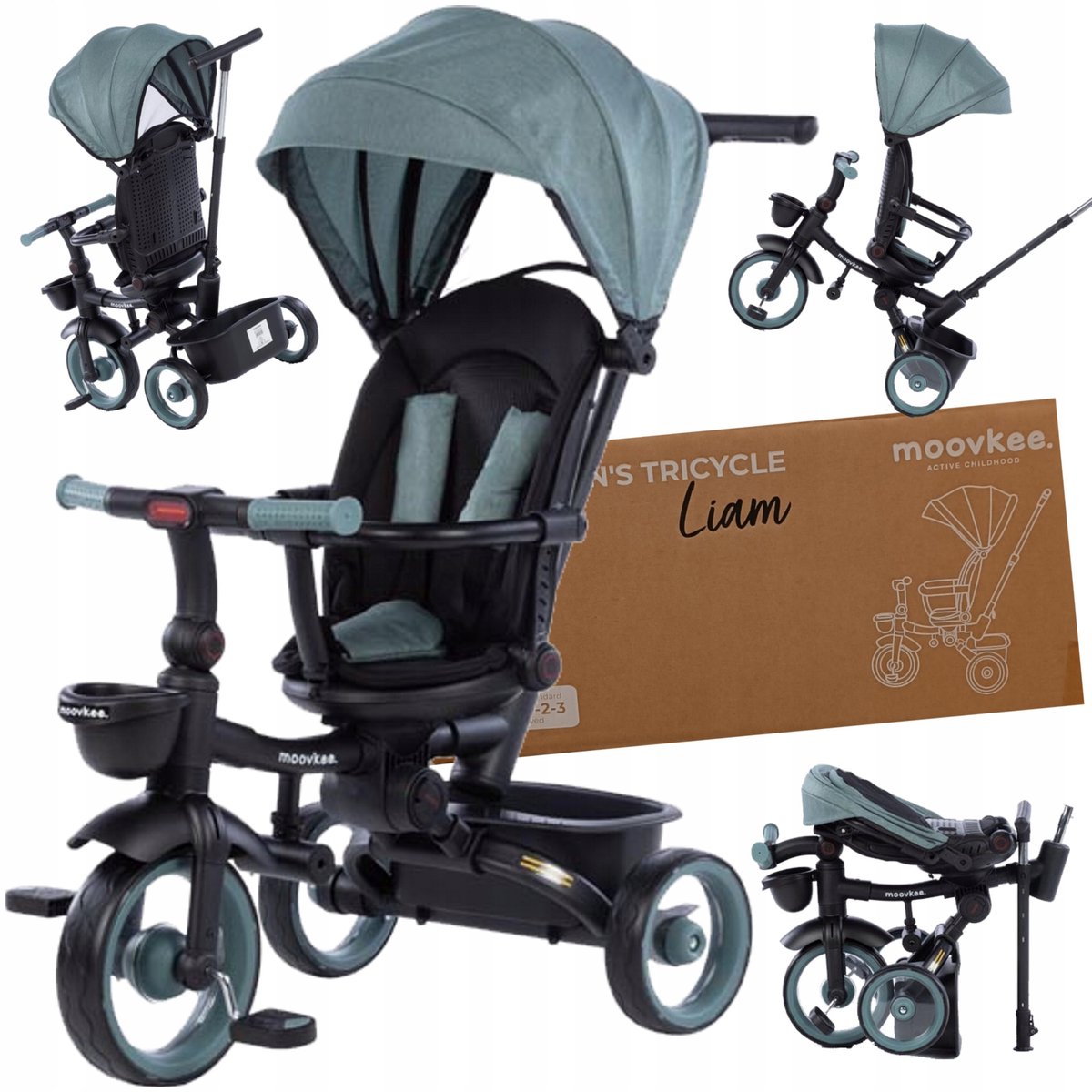 MOOVKEE LIAM Driewieler 360° Draaibaar Zadel, Zacht Zadel, Zachte Wielen (5904722258990)