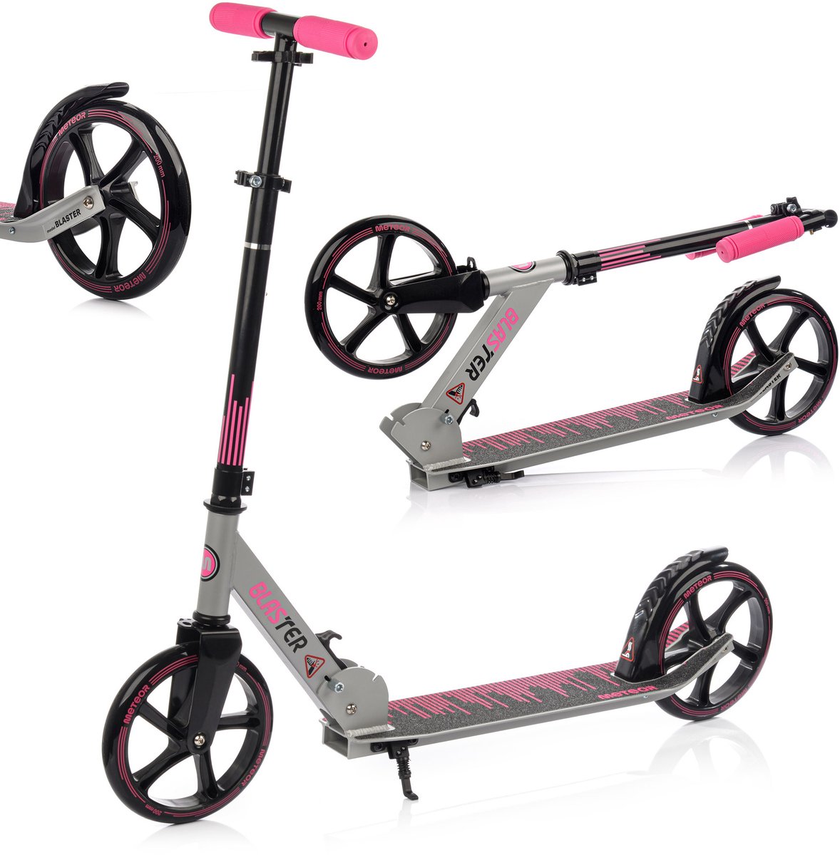 Meteor Blaster Kinderstep - Opvouwbaar - Grote wielen 200 mm - 2 wielen - Step - Gewicht 3,5 kg (5900724066953)