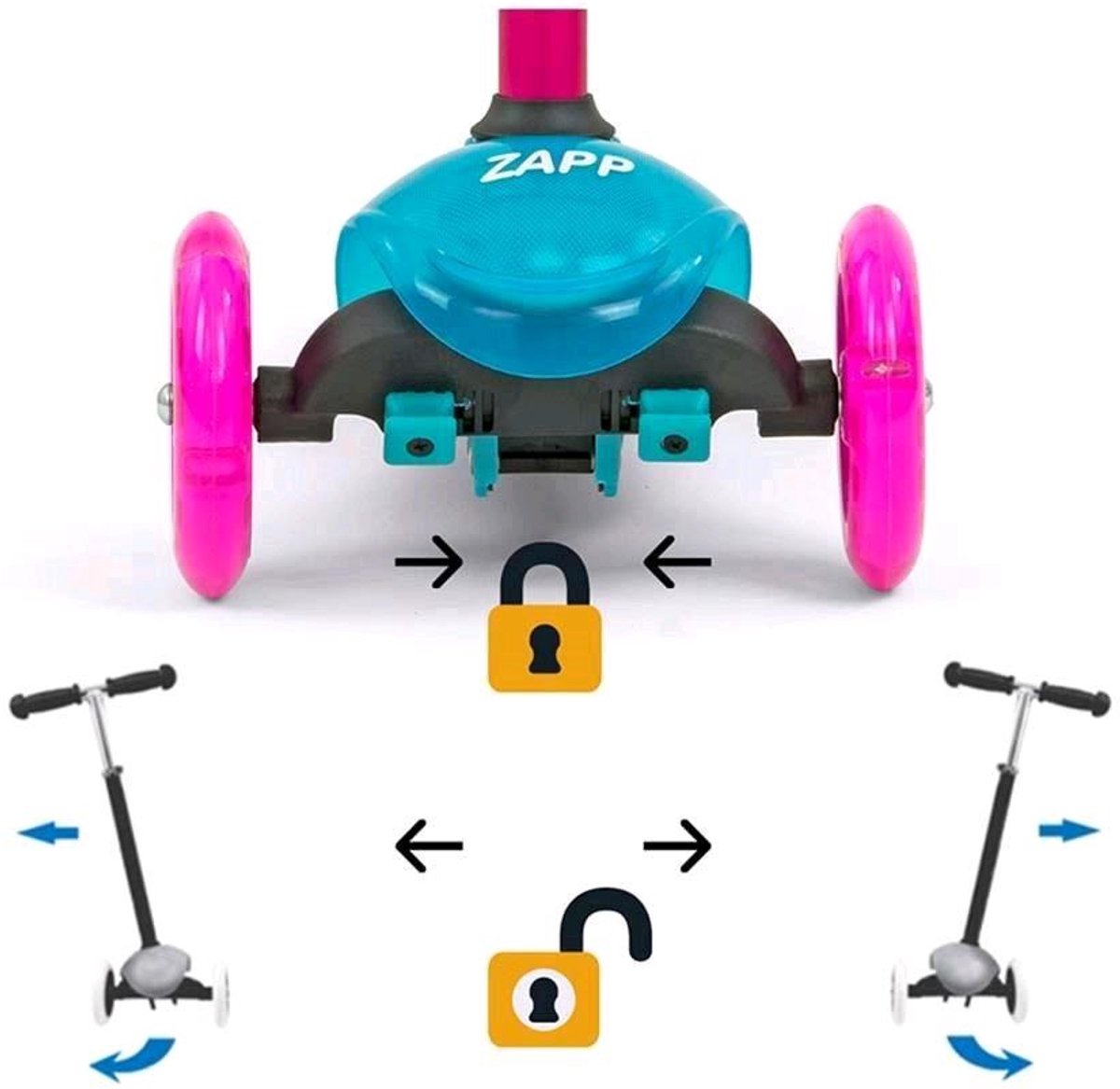 Milly Mally Kinderstep Zapp Scooter Mint Junior Groen/geel (5901761124774)