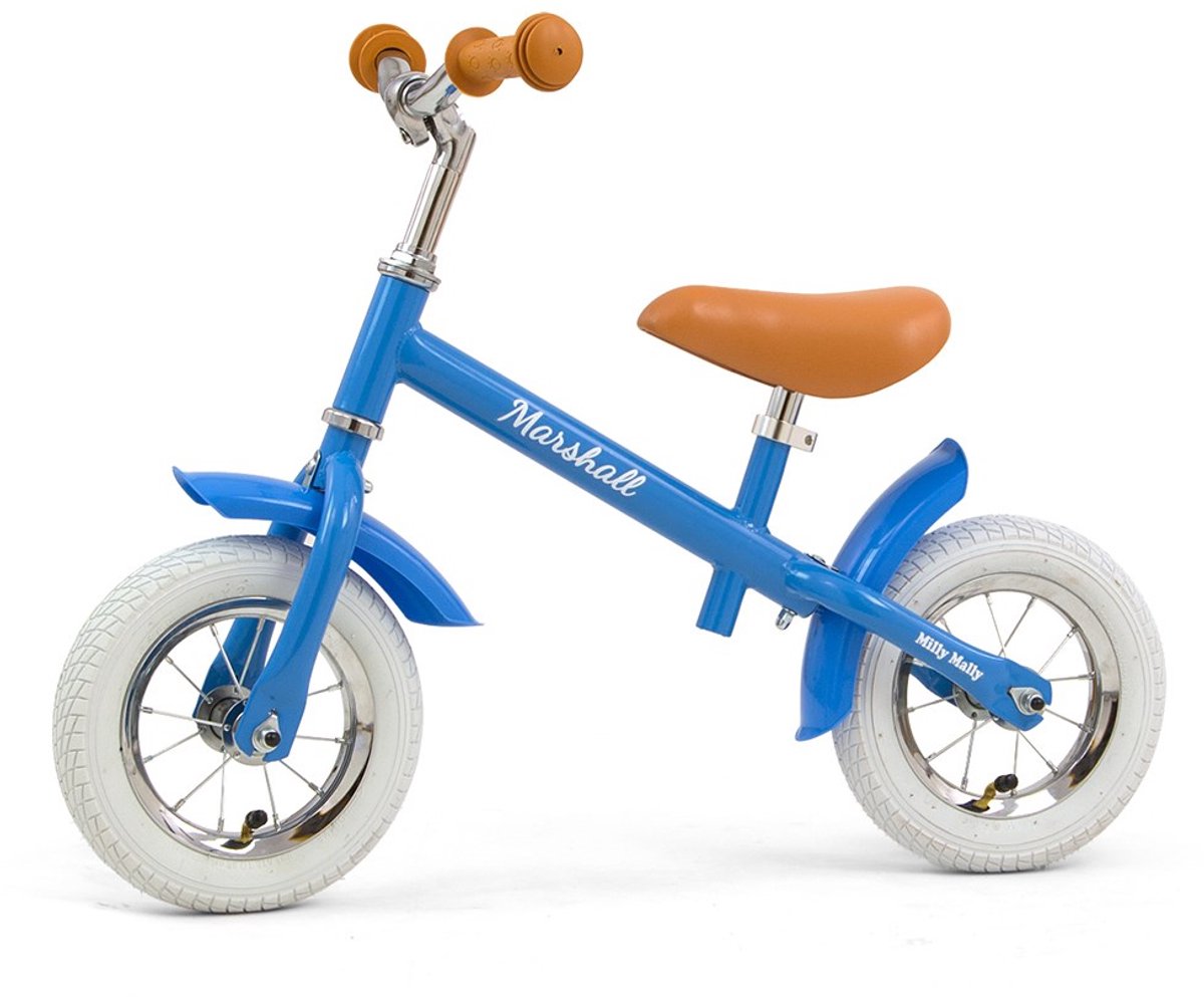 Milly Mally Marshall AIR Loopfiets 10 - opblaasbare wielen - verstelbaar zadel en stuur - blauw (5901761125894)